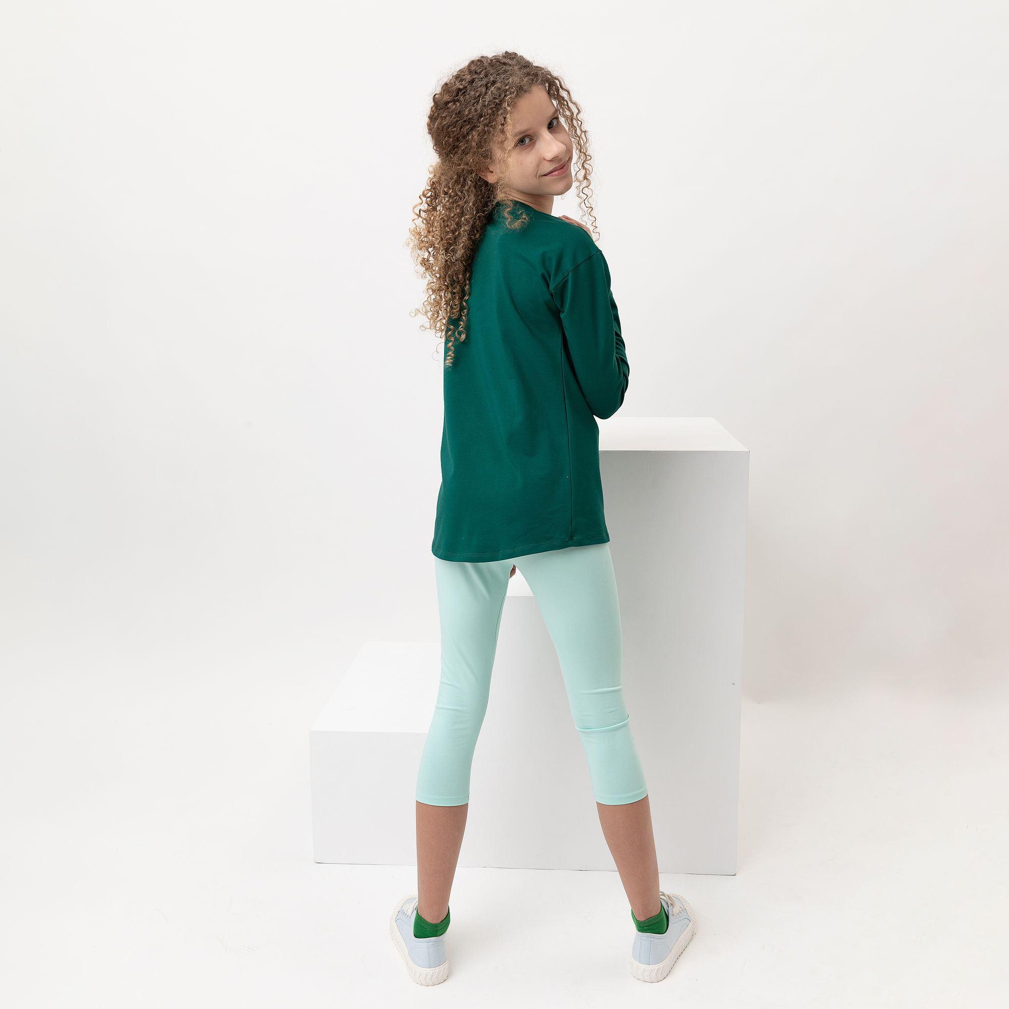 Bottle-green high-low hem shirt Junior