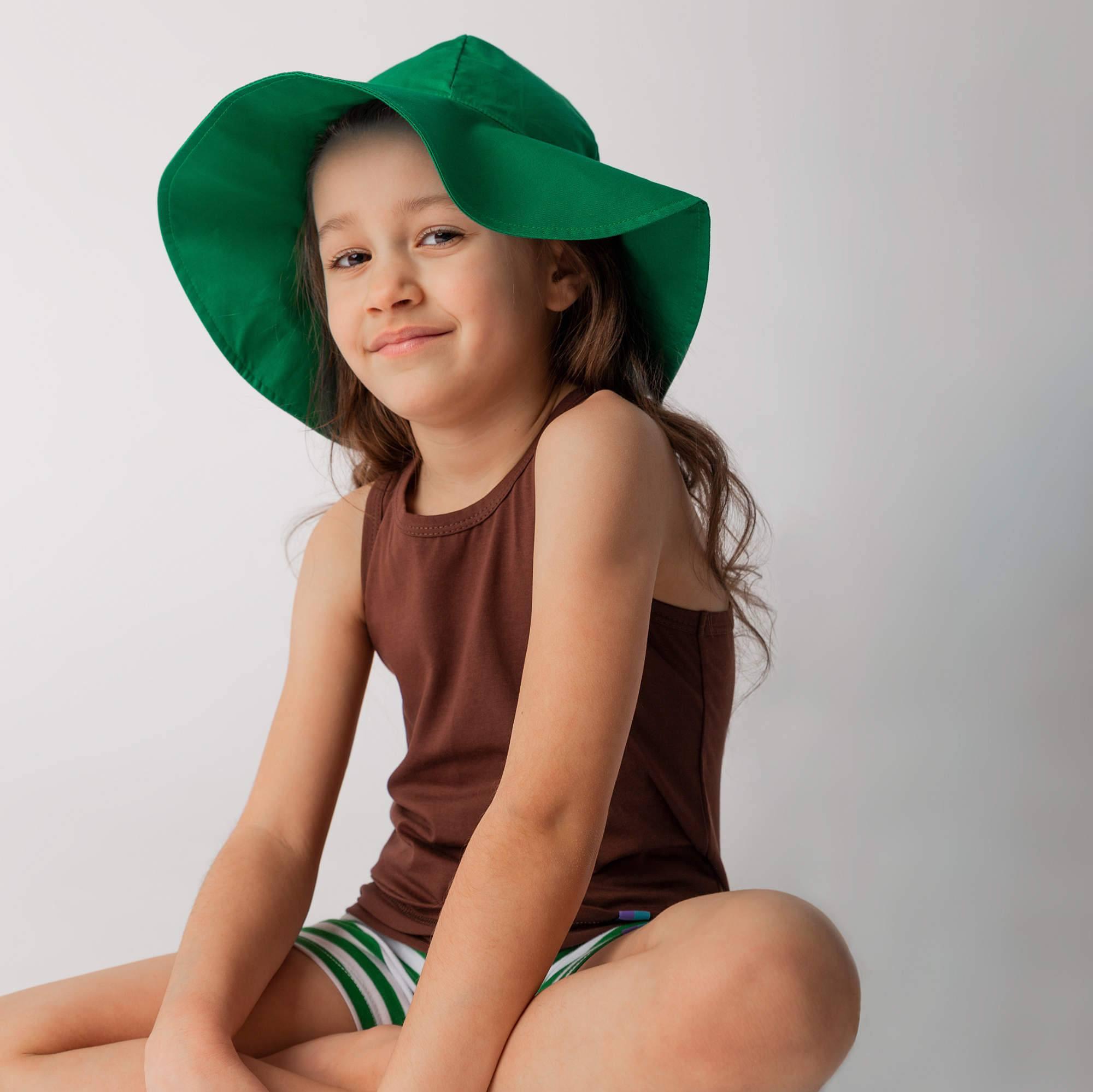 Green brimmed hat