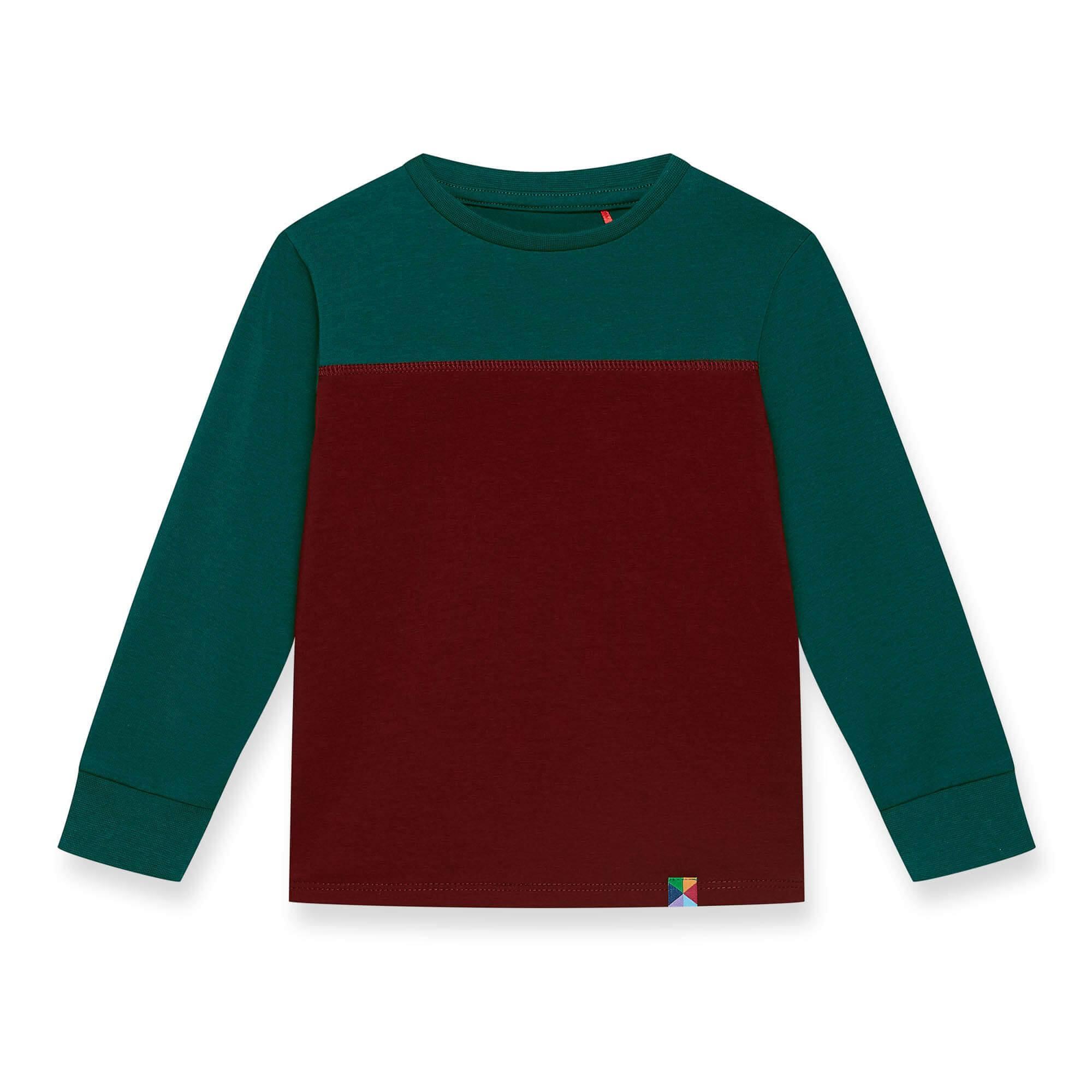 Bottle-green - burgundy two-colour shirt