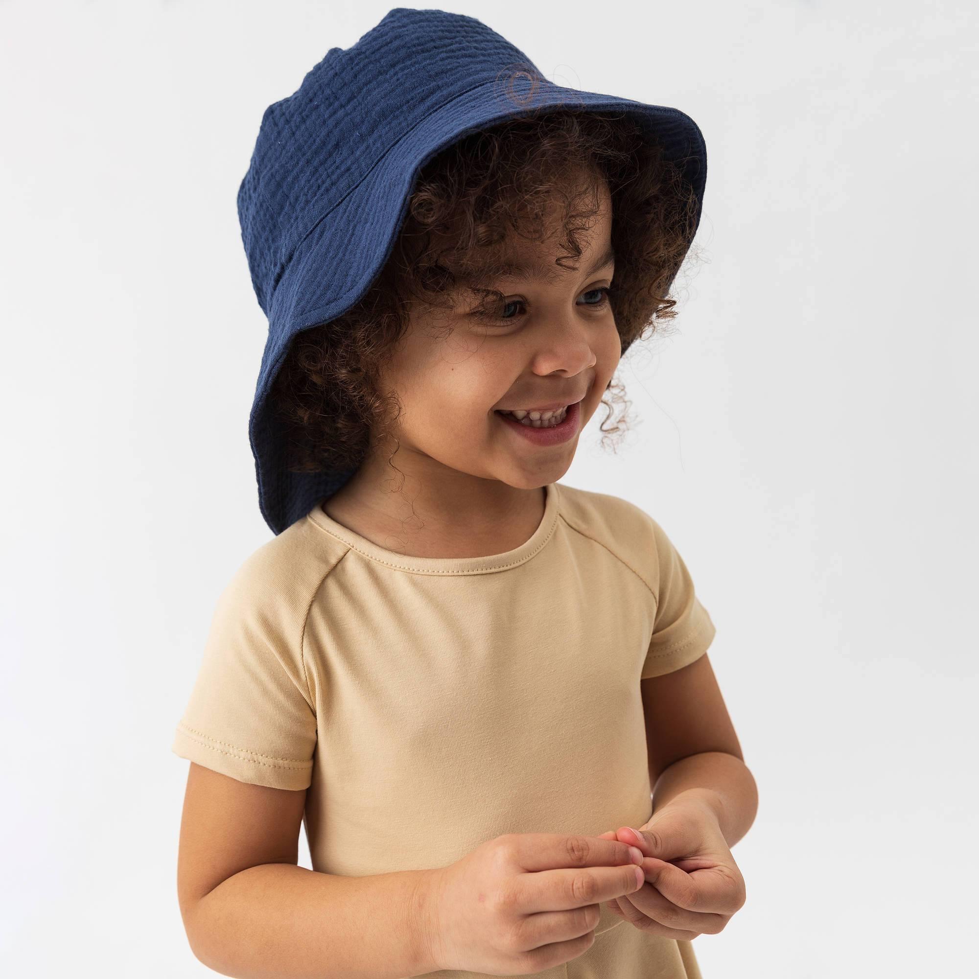 Navy blue muslin hat