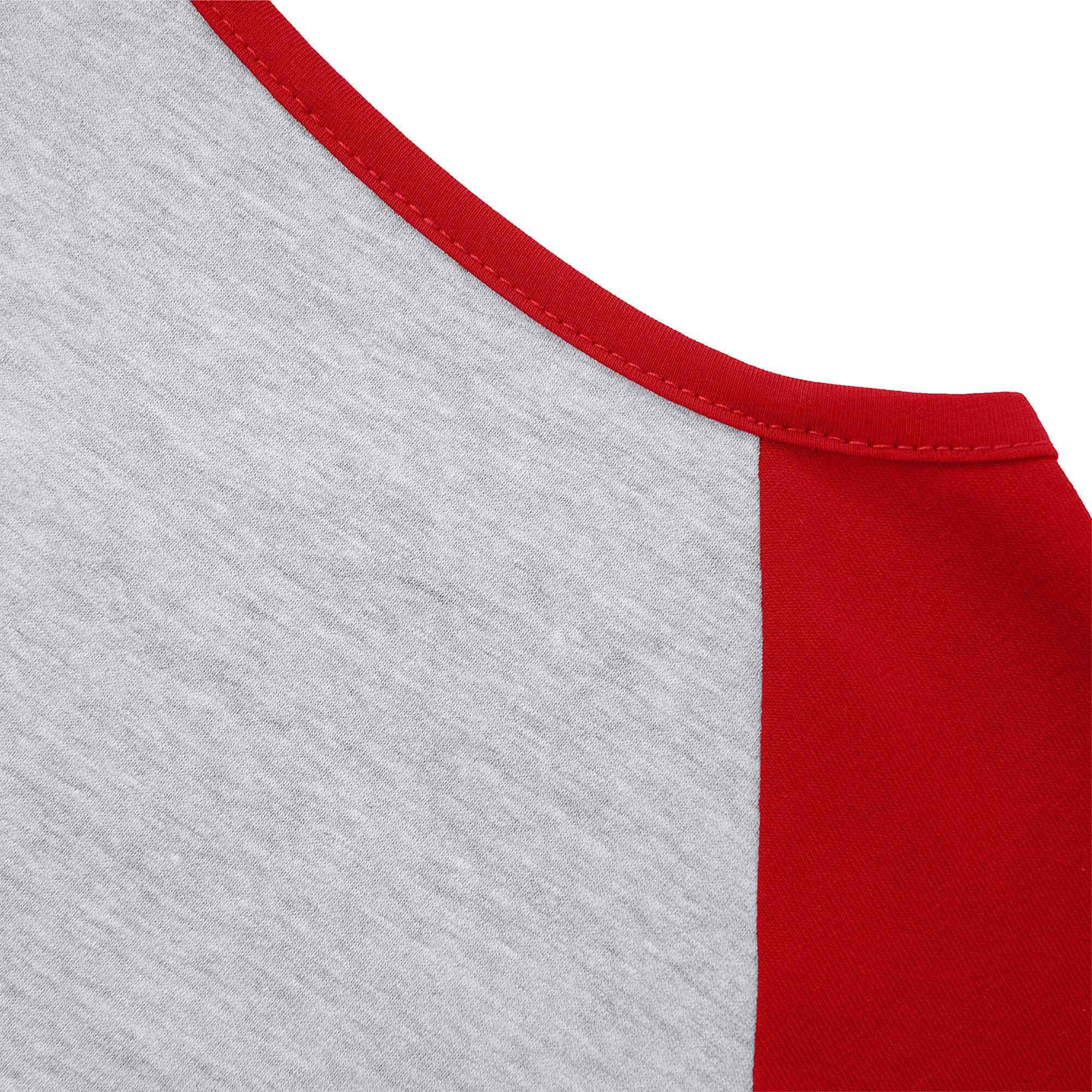 Grey - red short sleeve baseball shirt Junior