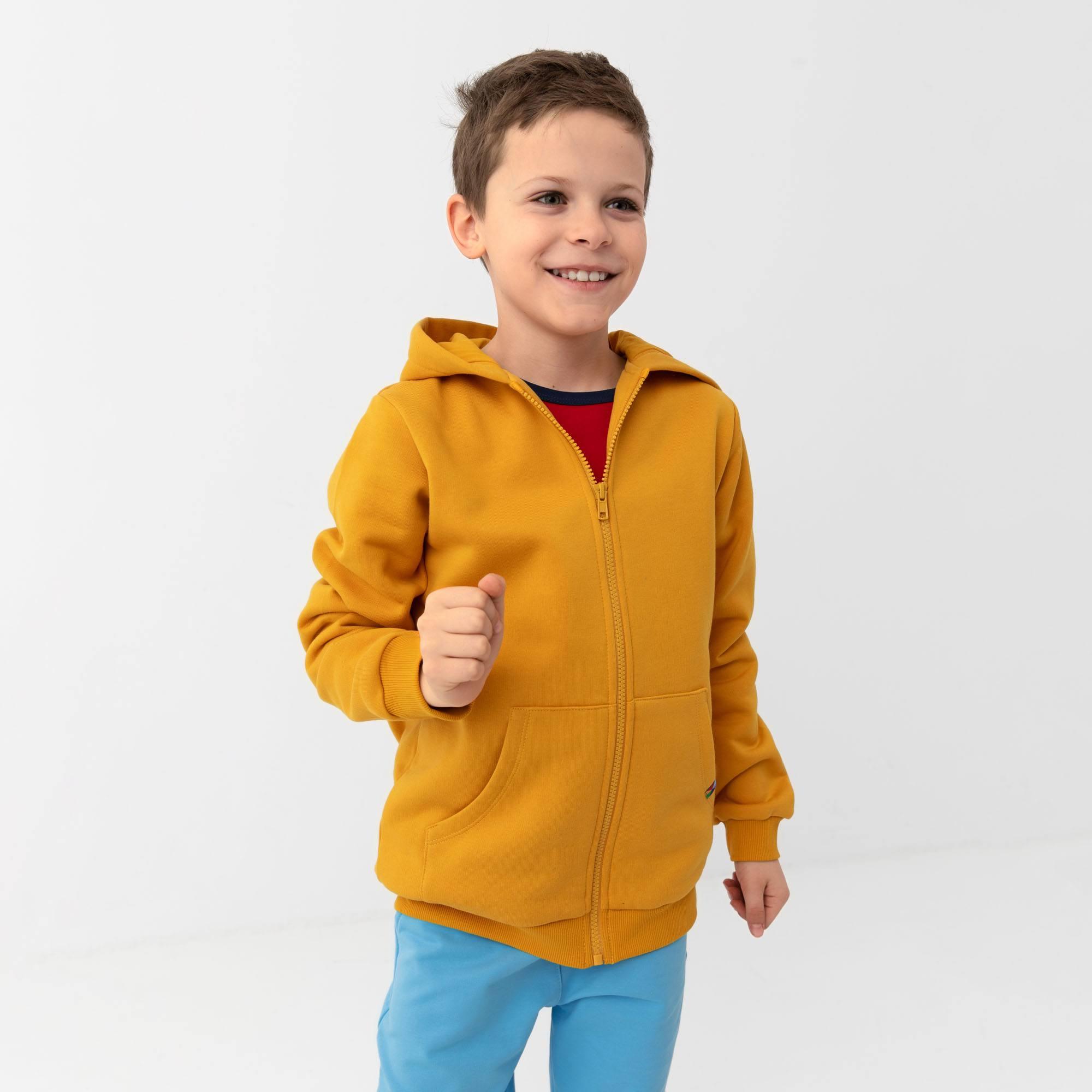 Mustard zip-up fleece jacket