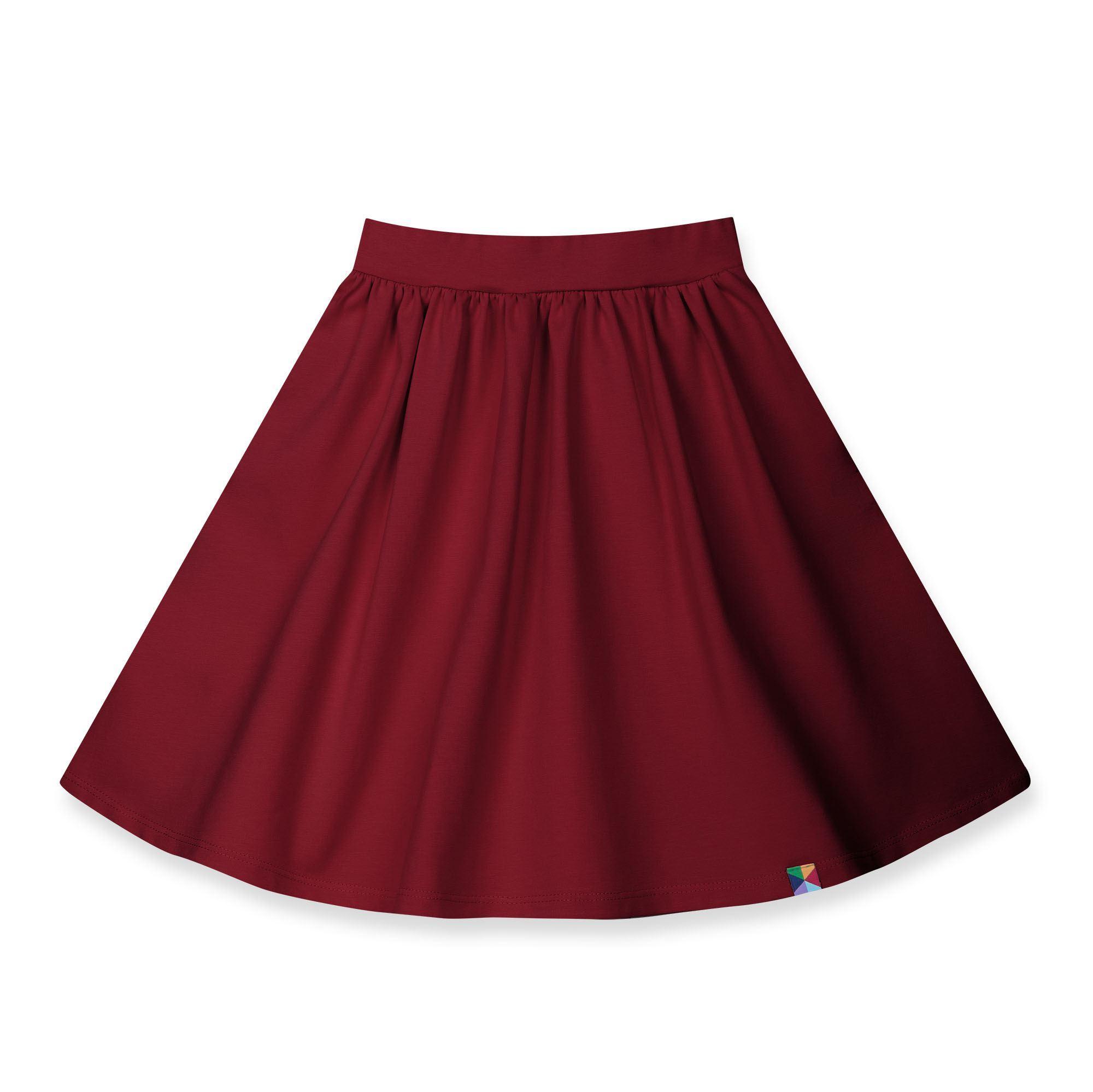 Burgundy midi skirt with pockets Junior