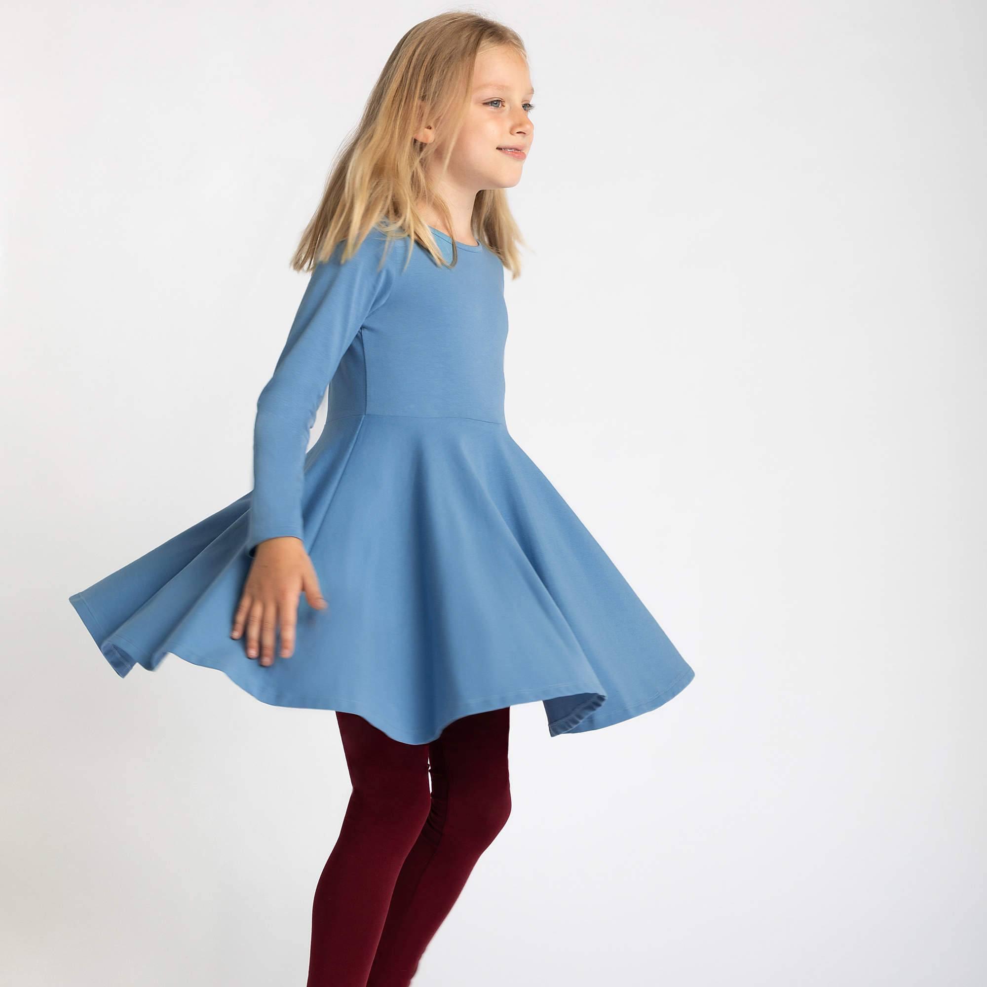 Sky blue long sleeve dress