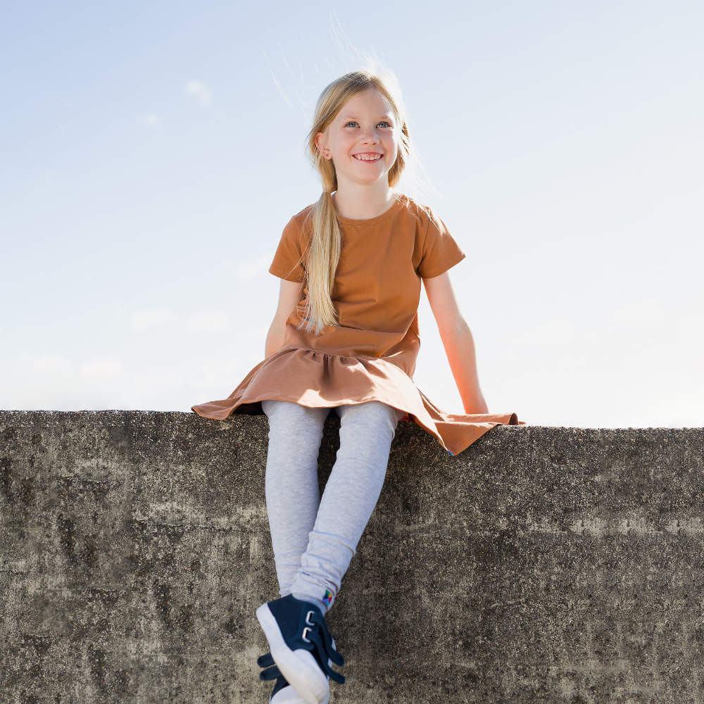 Caramel frill dress