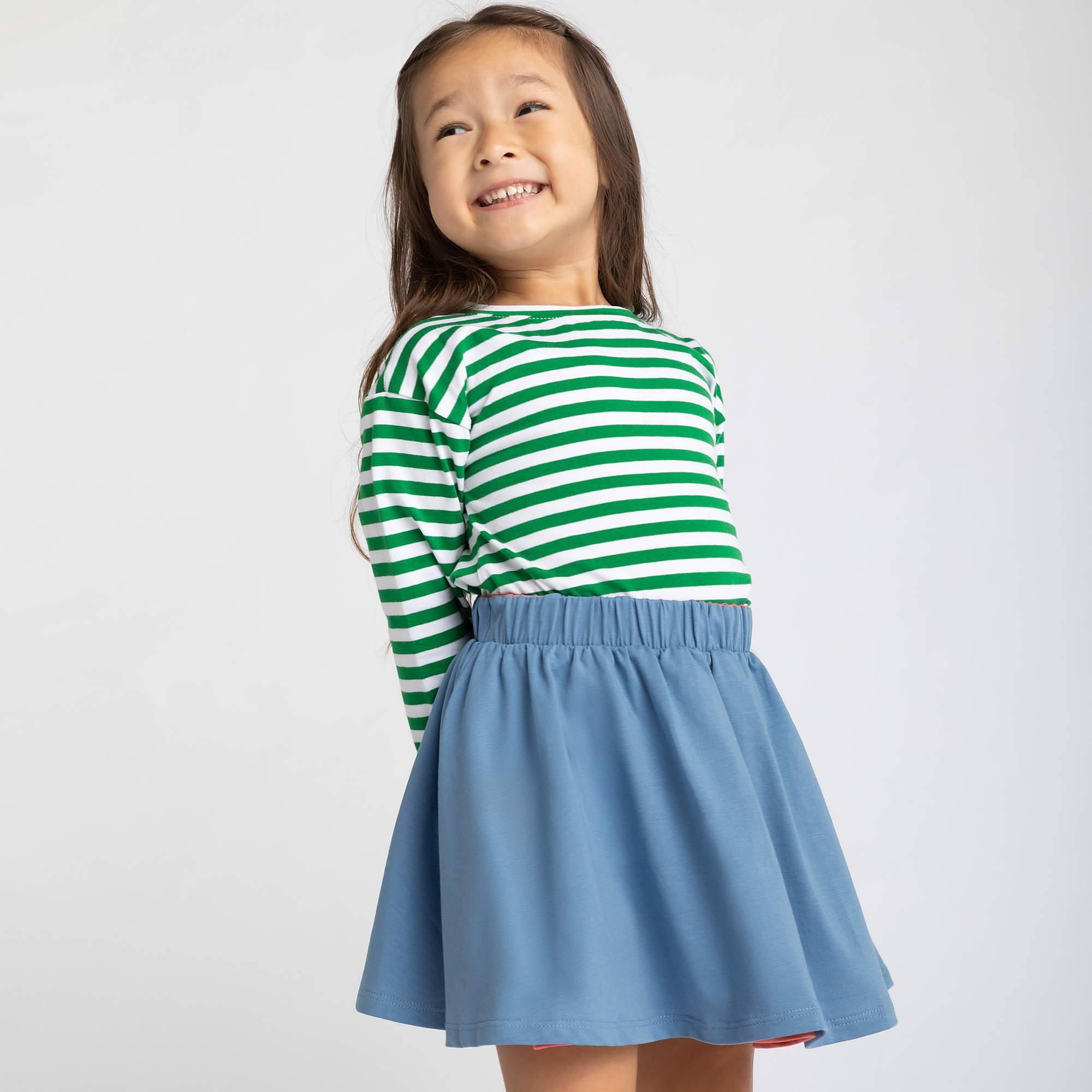 Green stripes high-low hem shirt