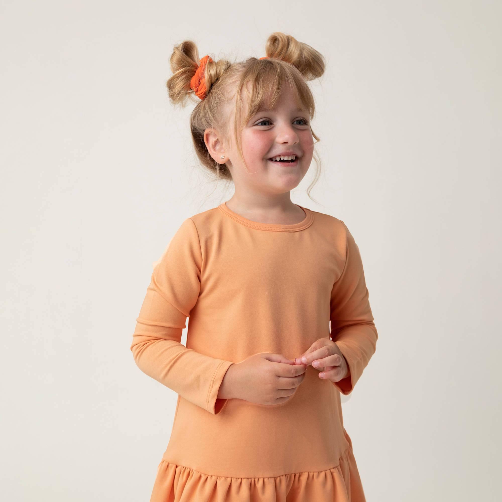 Apricot flared sweatshirt dress