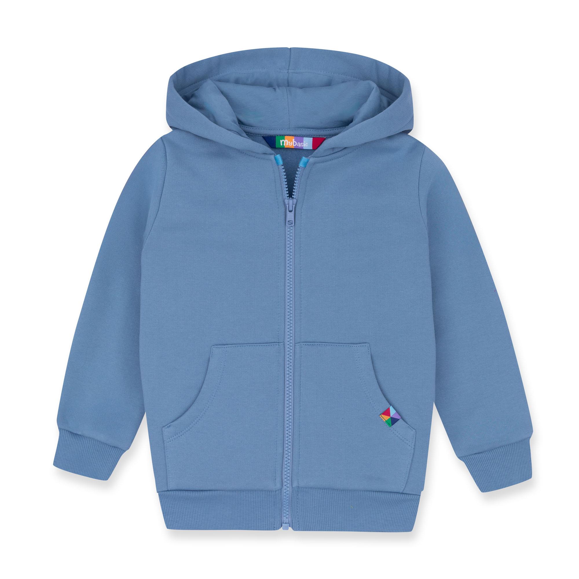 Sky blue zip-up fleece jacket