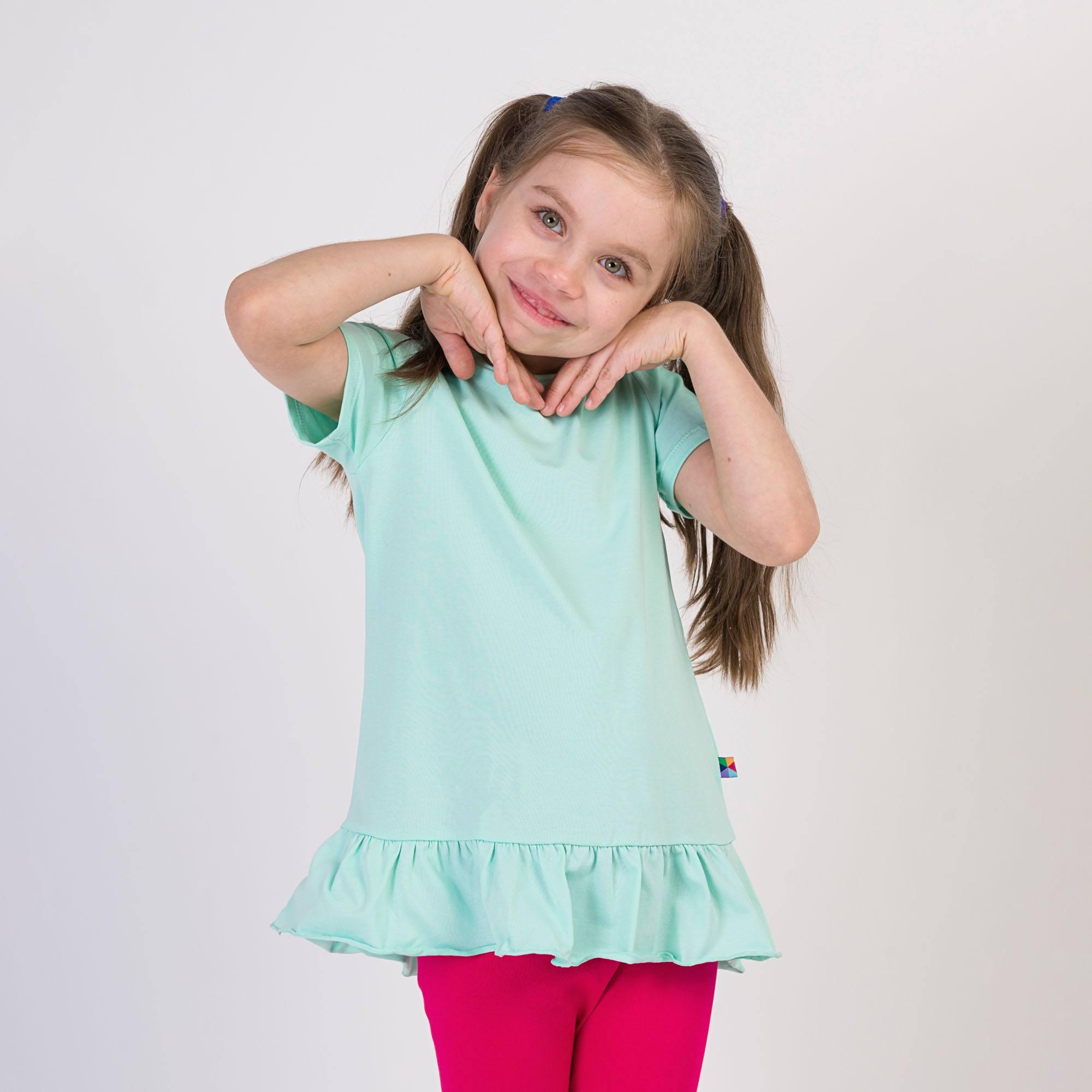 Mint ruffle short sleeve blouse