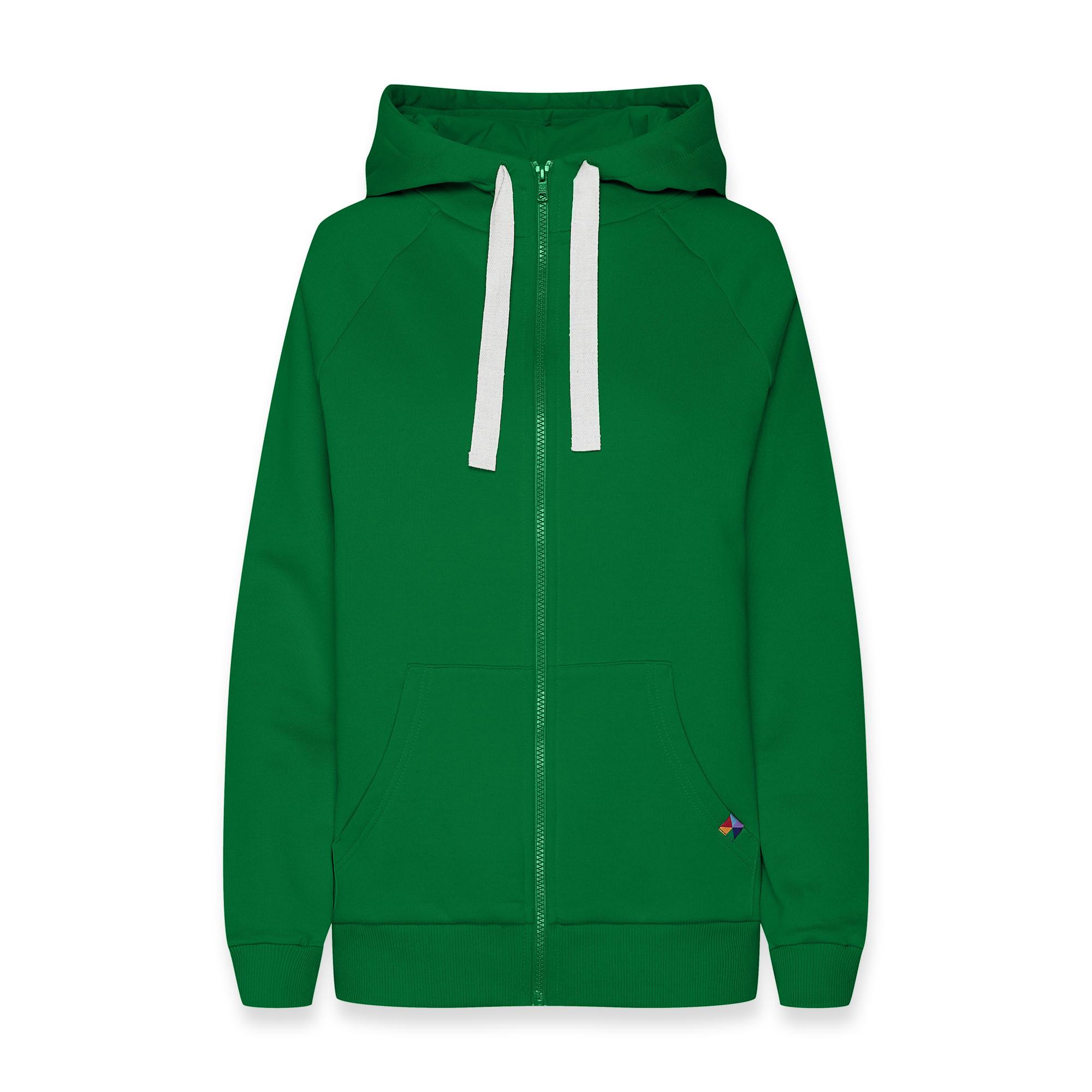 Green zip-up hoodie Women