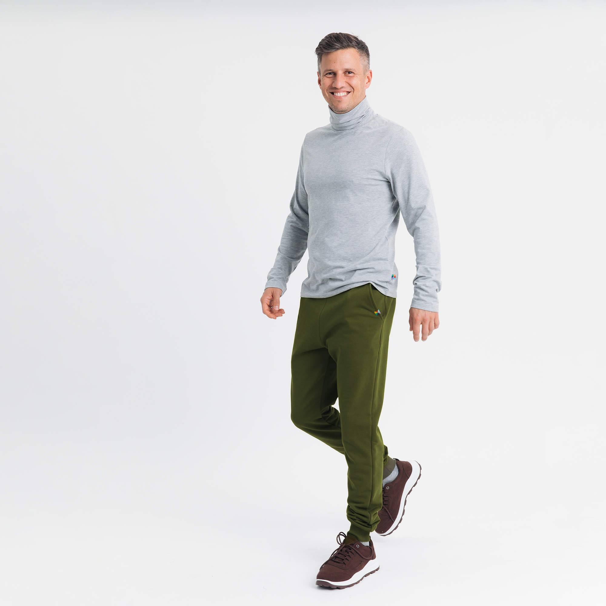 Grey melange turtleneck Men