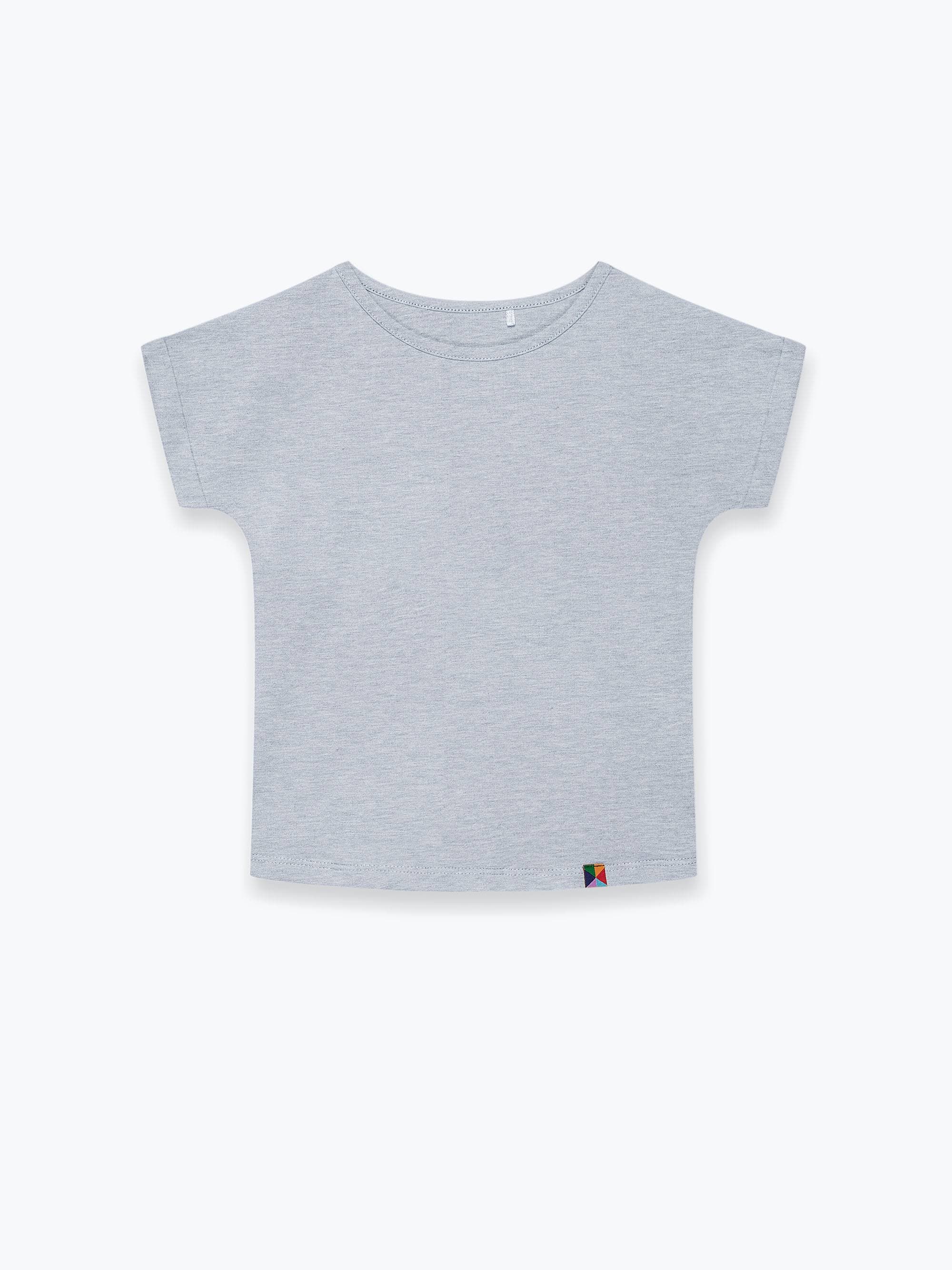 Grey melange crew neck shirt