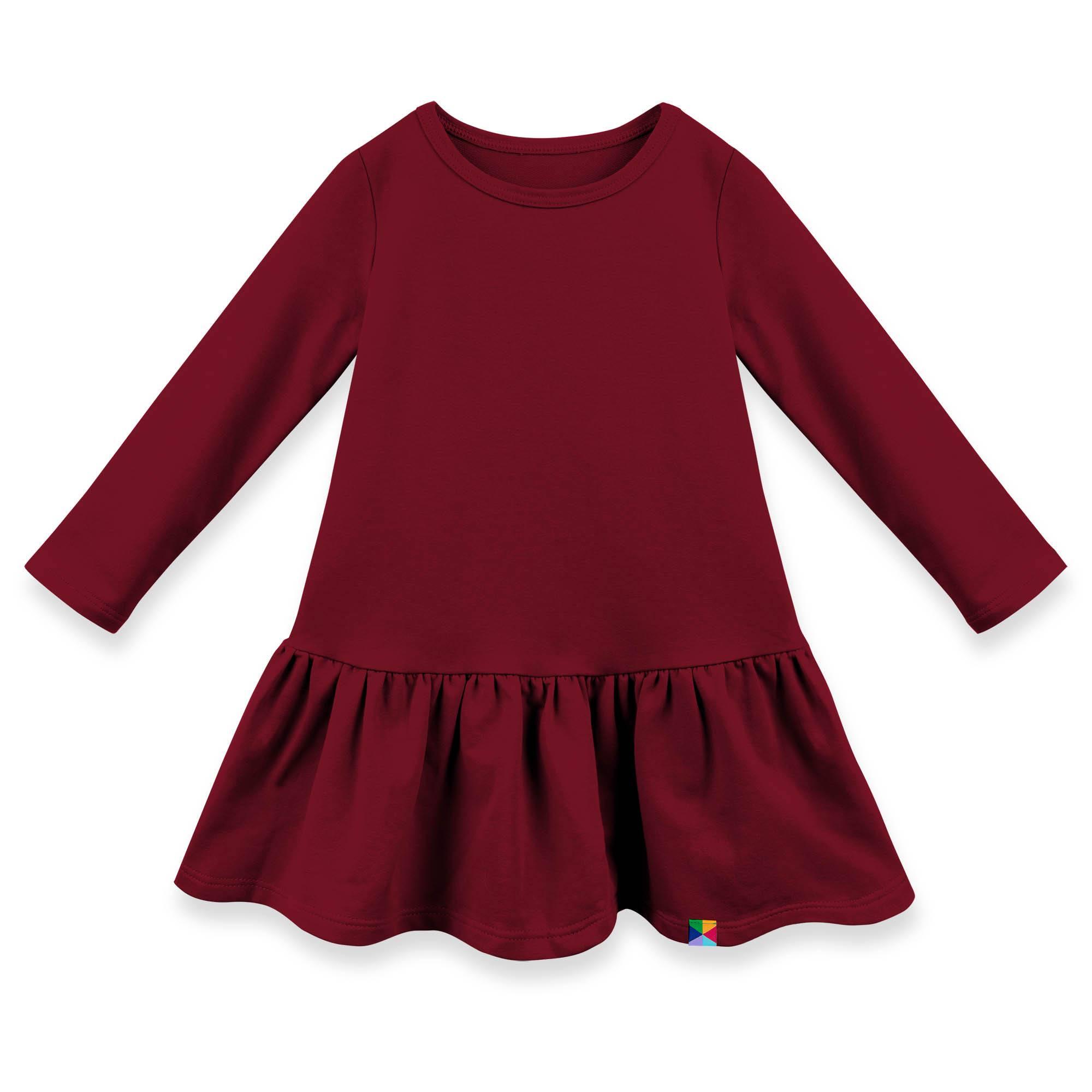 Burgundy flared sweatshirt dress