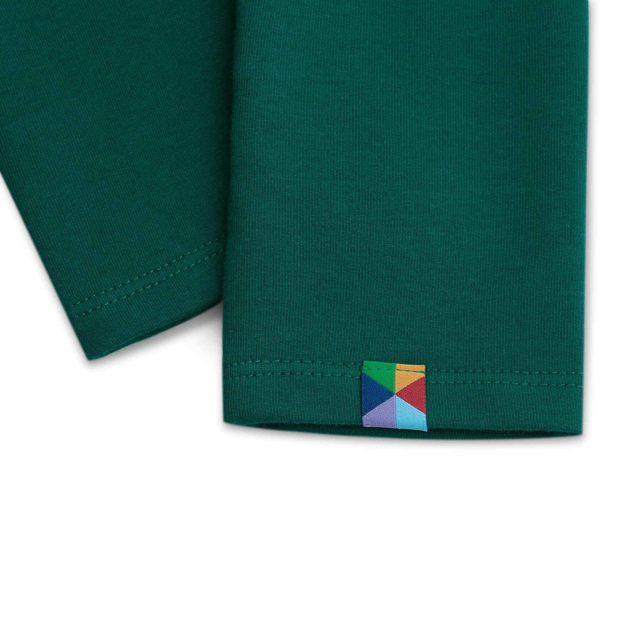 Bottle-green fleece-lined leggings Baby