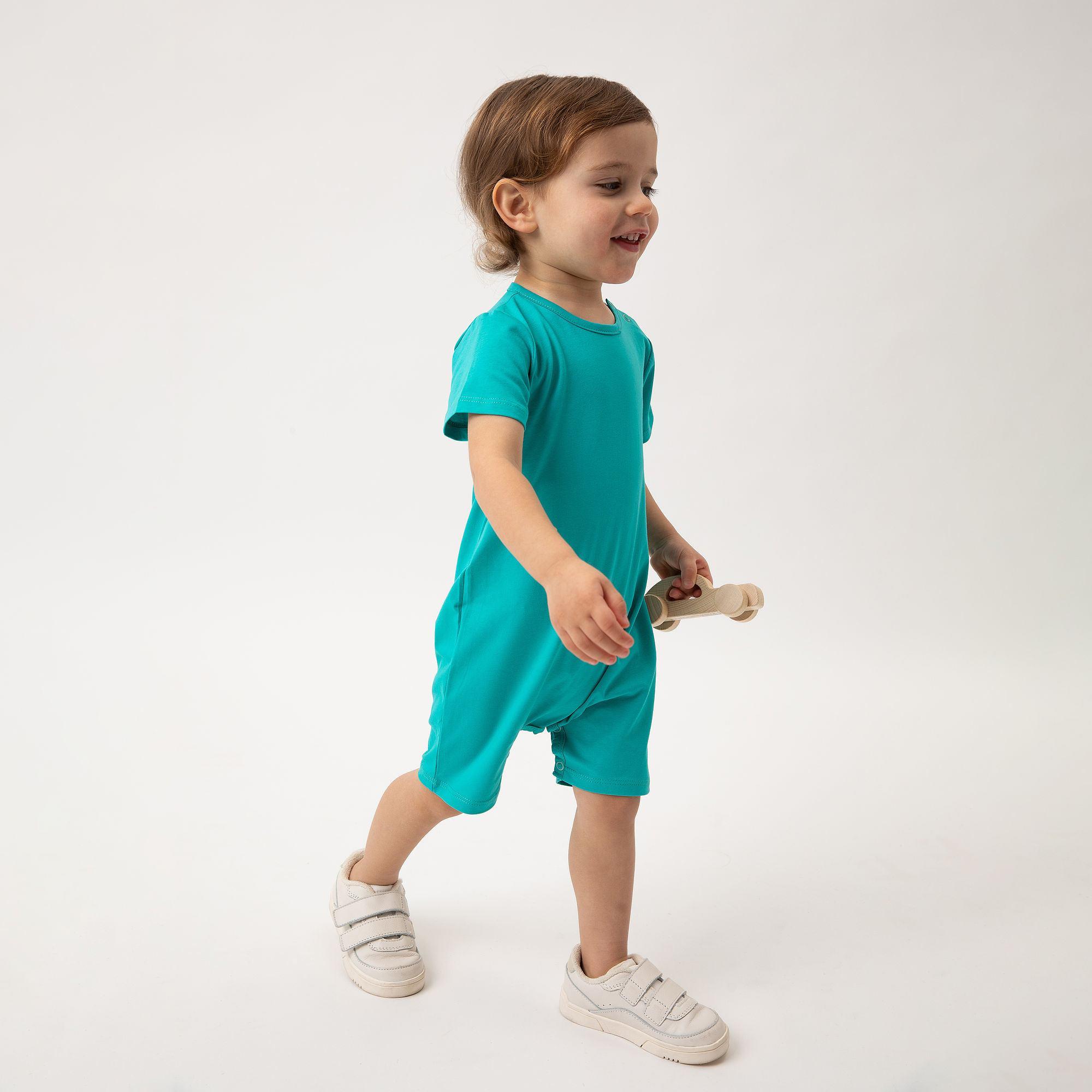 Turquoise short sleeve romper