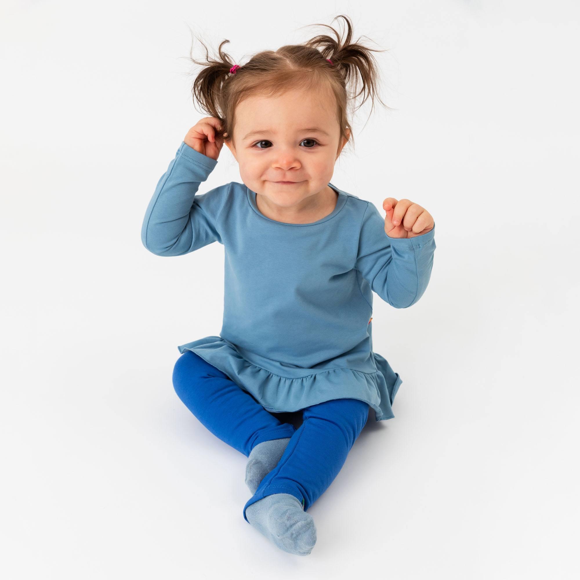 Sky blue ruffle blouse Baby