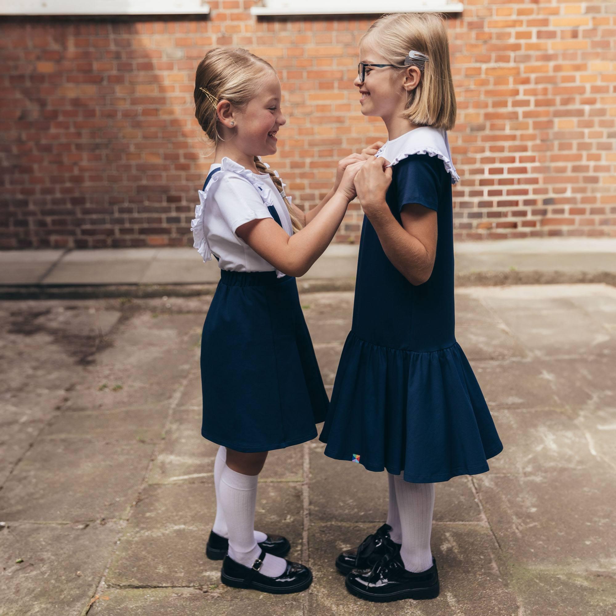 Navy blue frill dress