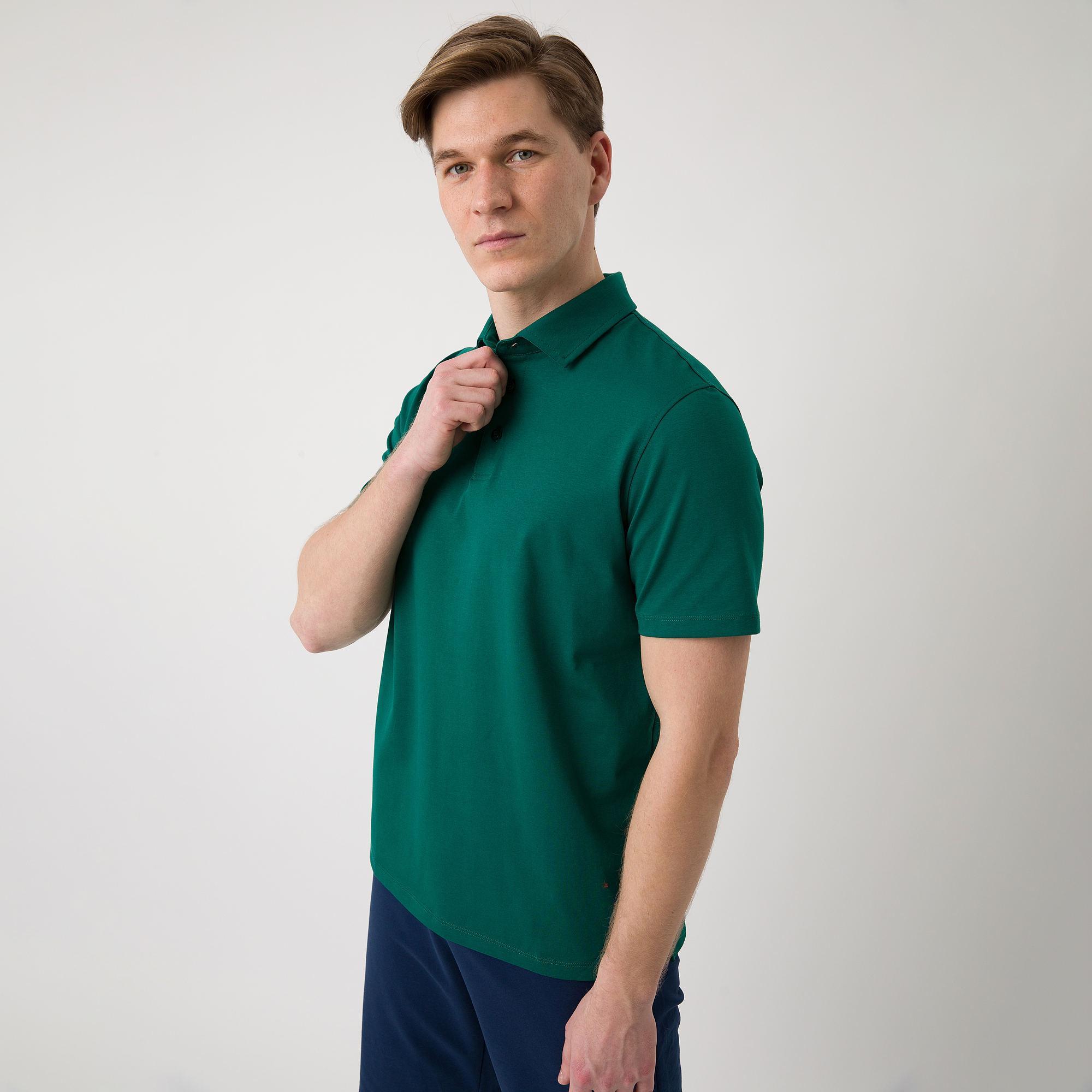 Bottle-green polo shirt Men