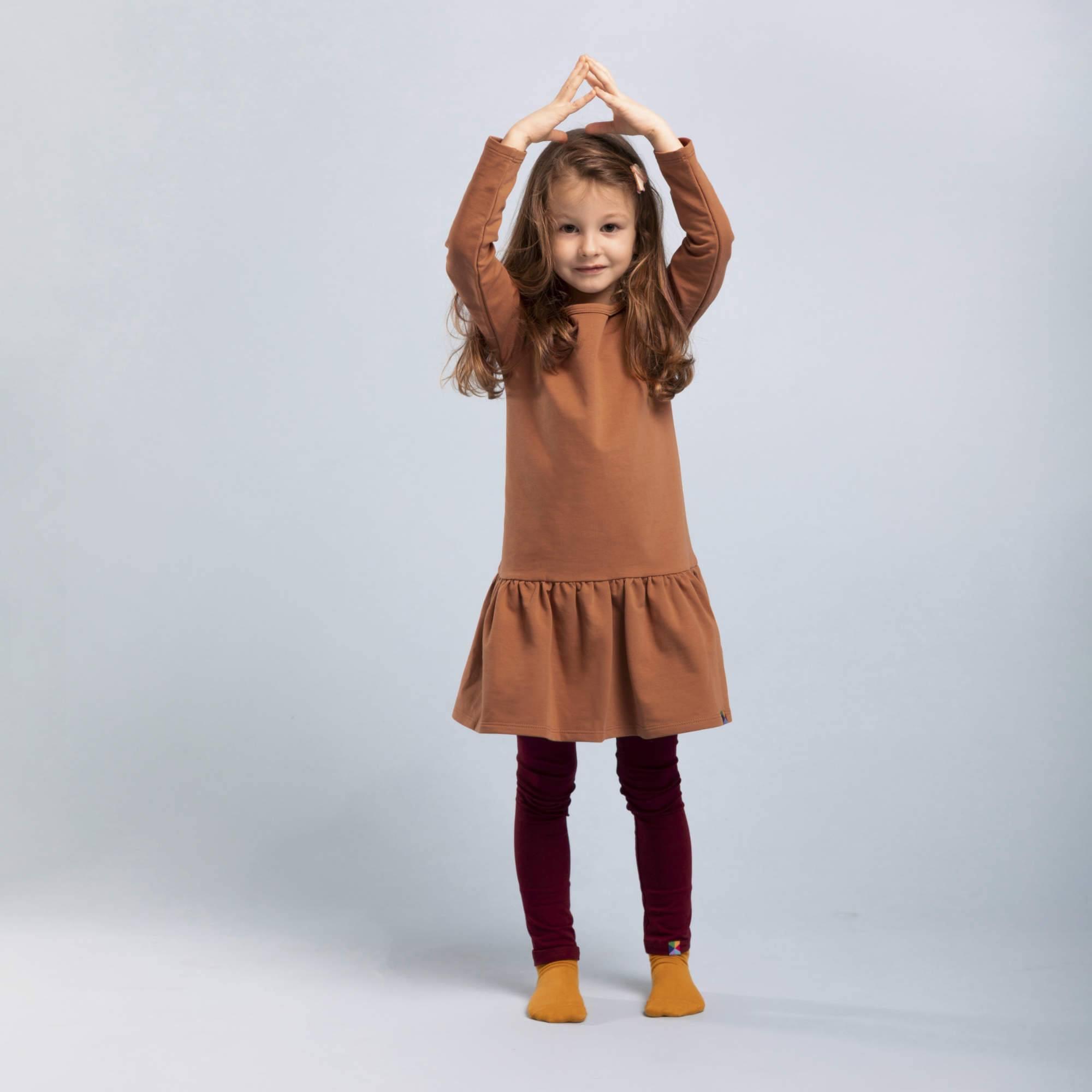 Caramel flared sweatshirt dress