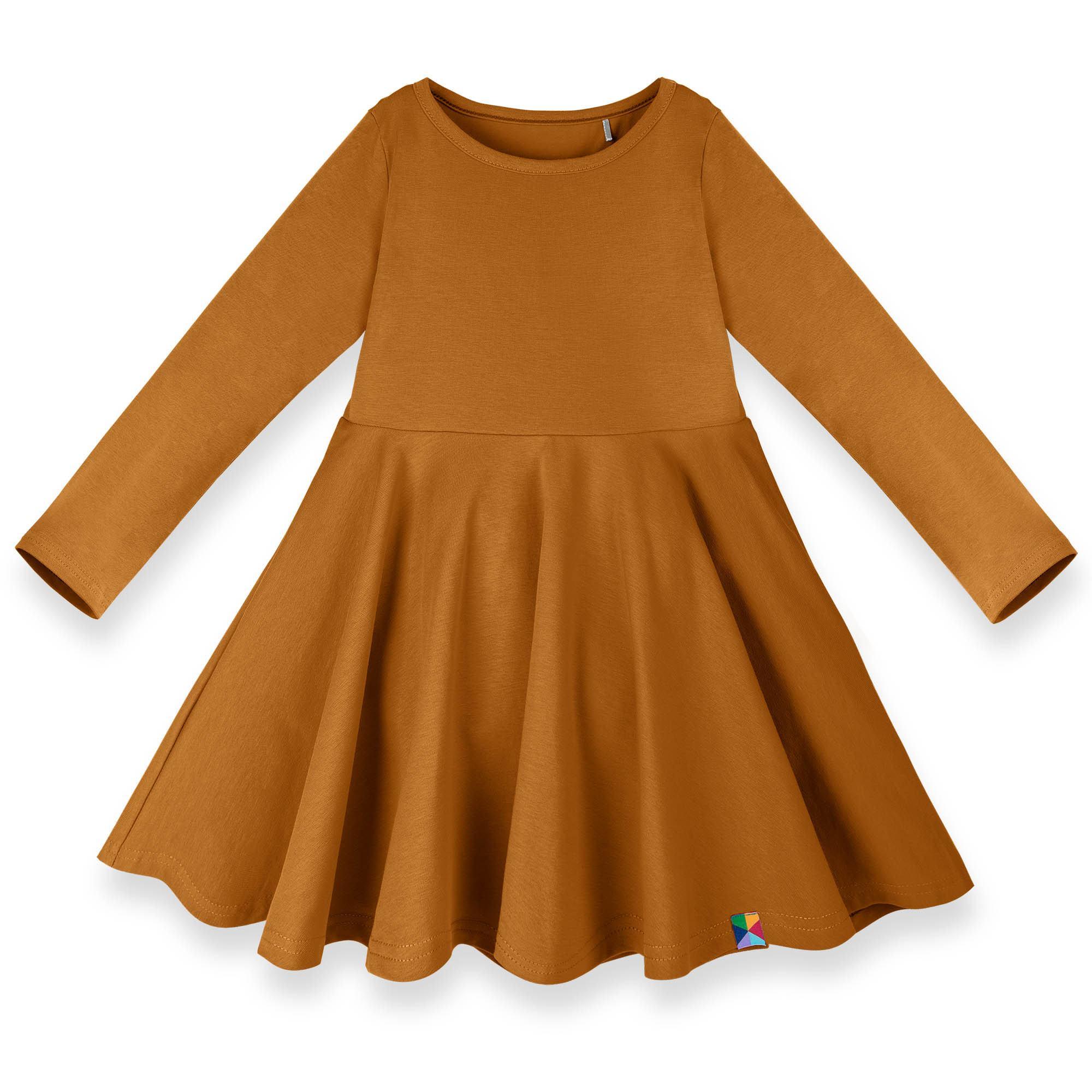 Caramel long sleeve dress