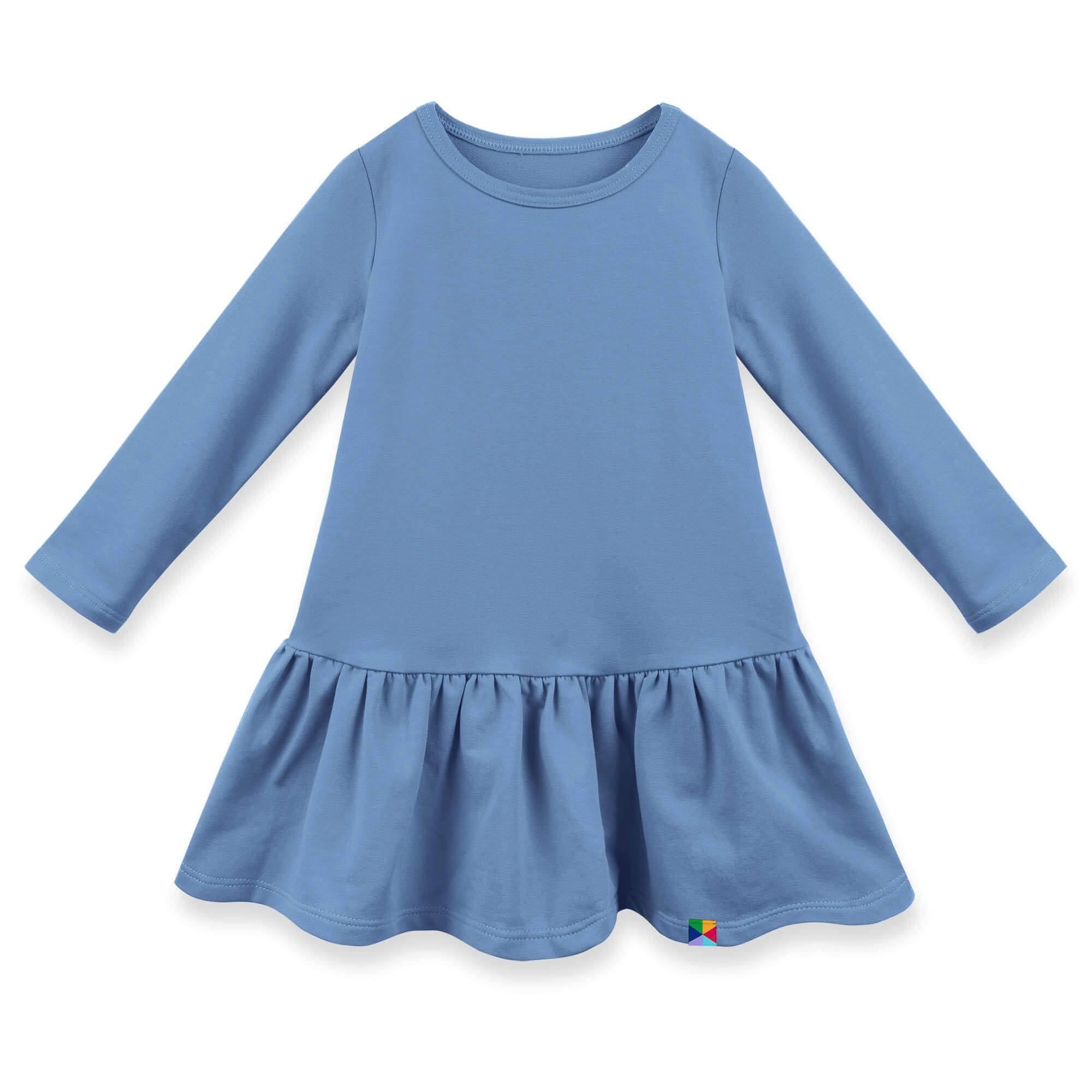 Sky blue flared sweatshirt dress