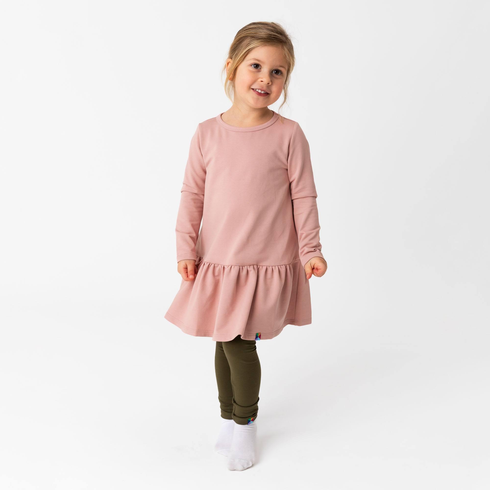 Pastel pink flared sweatshirt dress