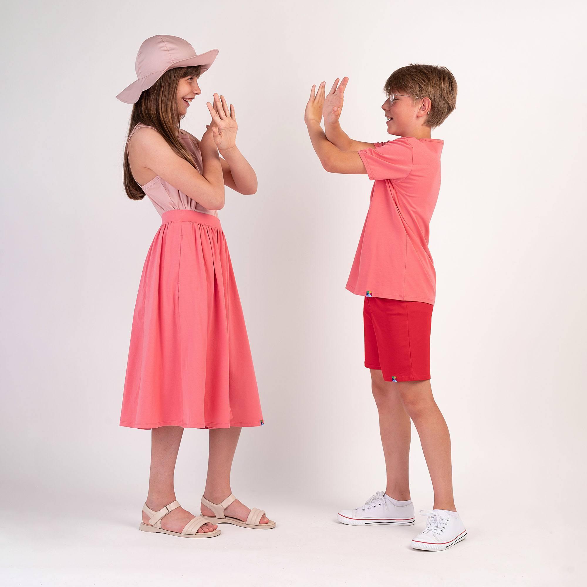 Coral midi skirt with pockets Junior