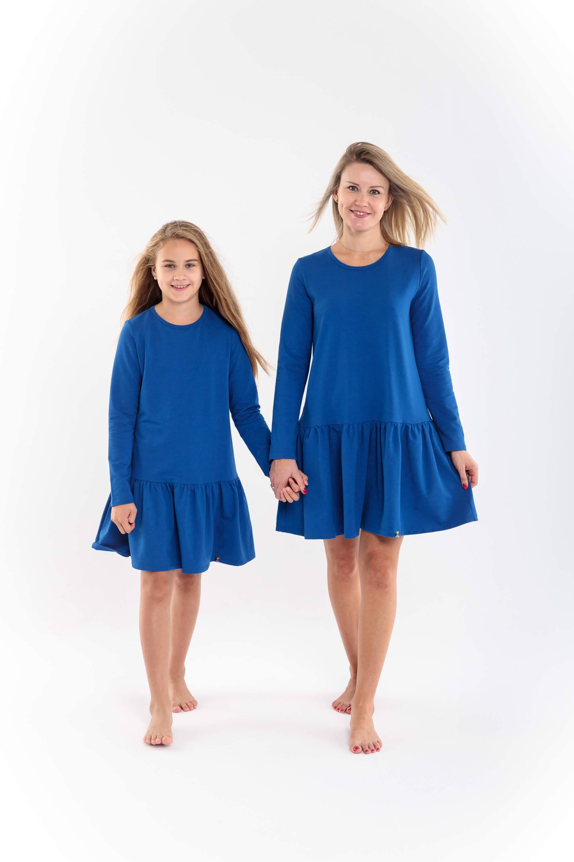 Blue flared sweatshirt dress Junior