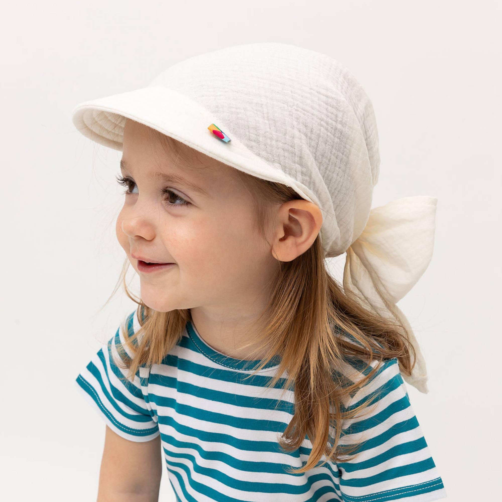 Ecru muslin bandana hat