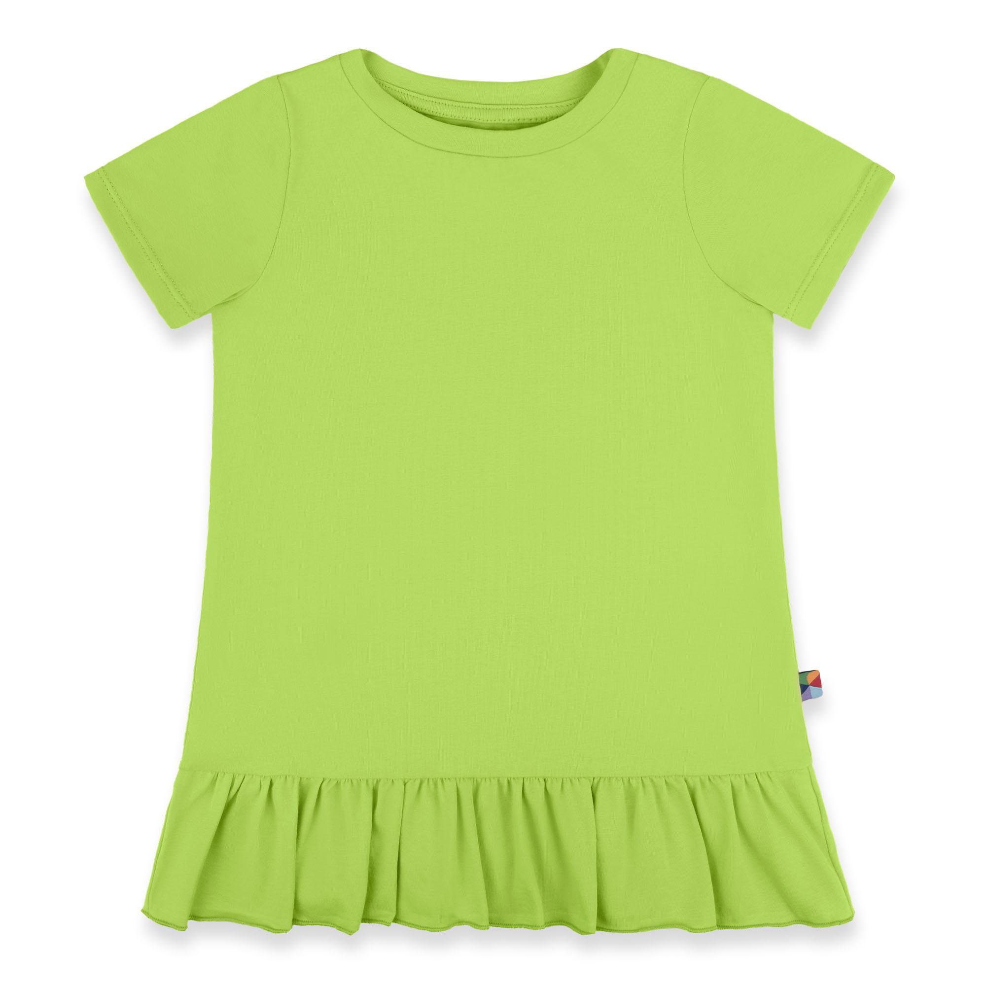 Lime green ruffle short sleeve blouse