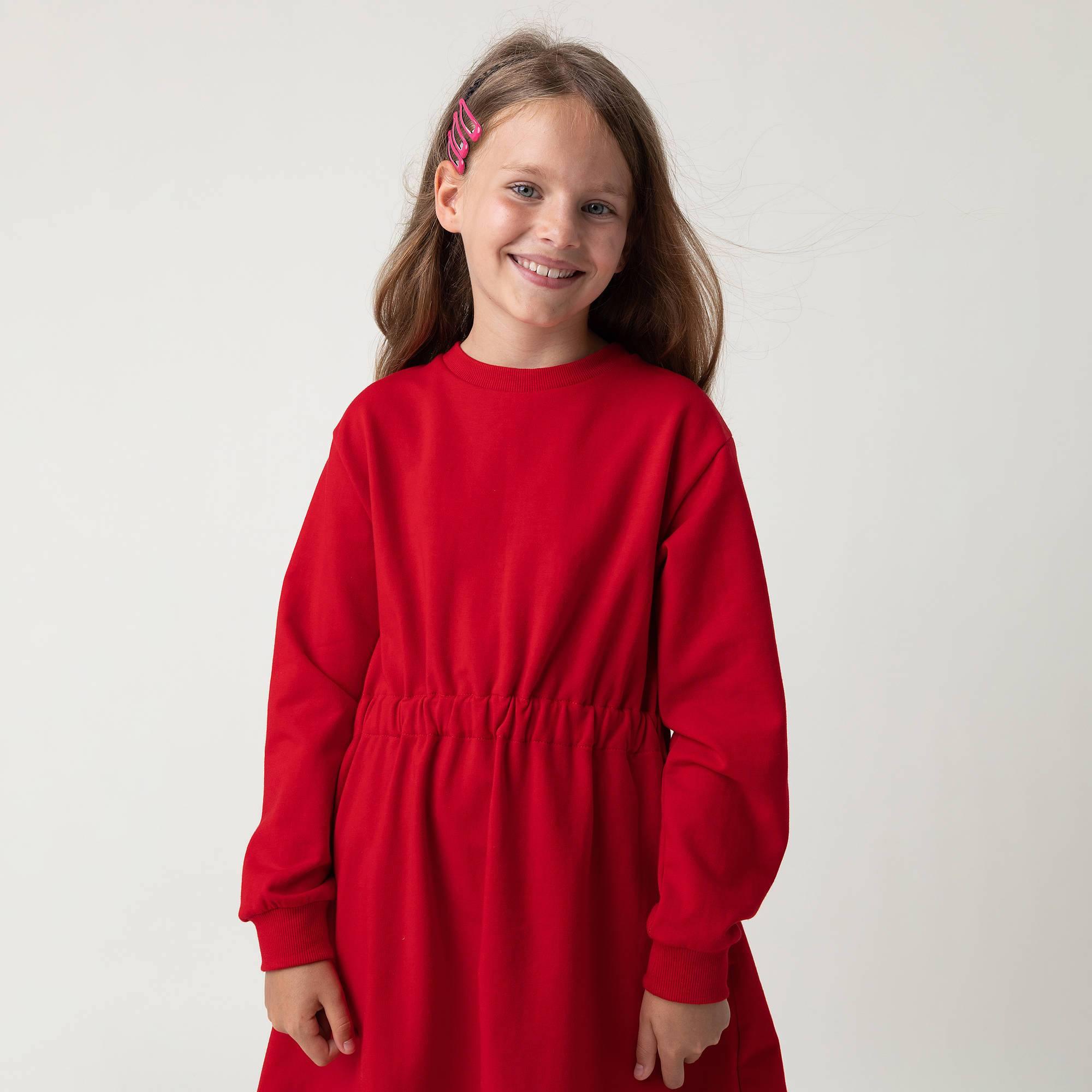 Red fleece longsleeve dress