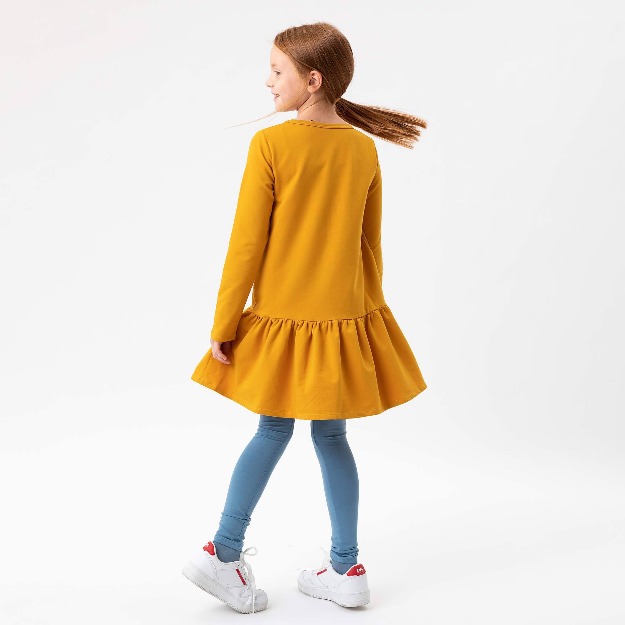 Mustard flared sweatshirt dress