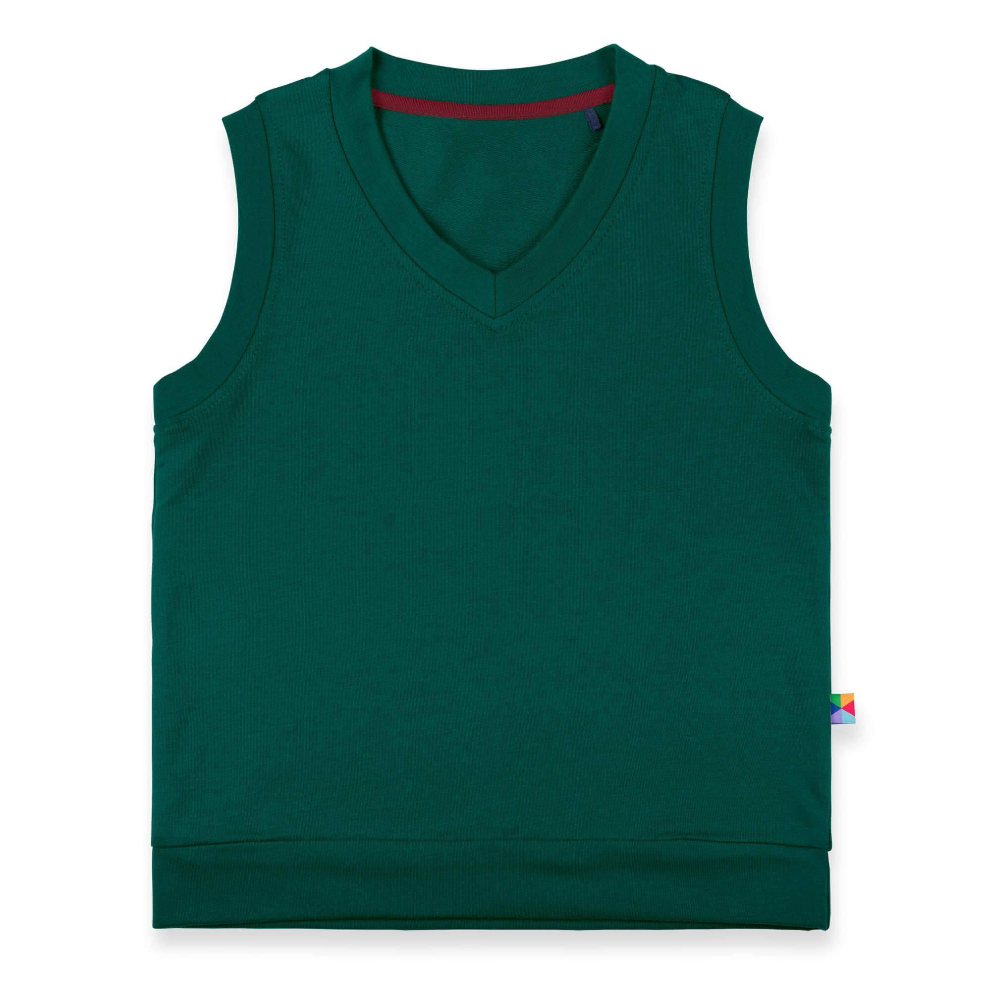 Bottle-green sweatshirt pullover vest Baby