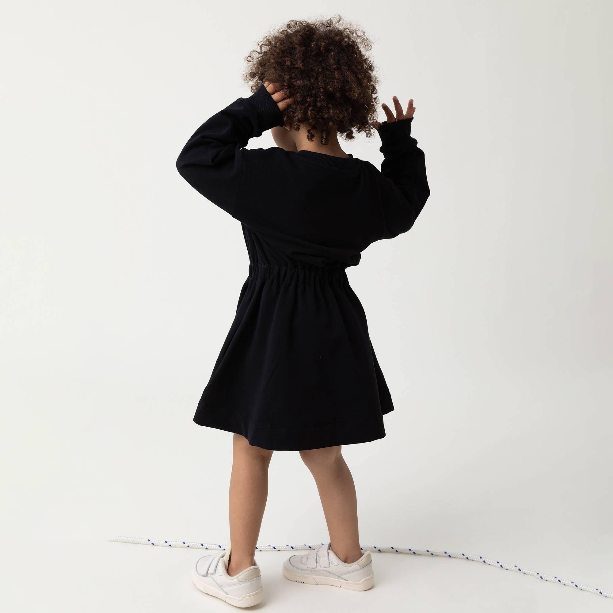 Black fleece longsleeve dress