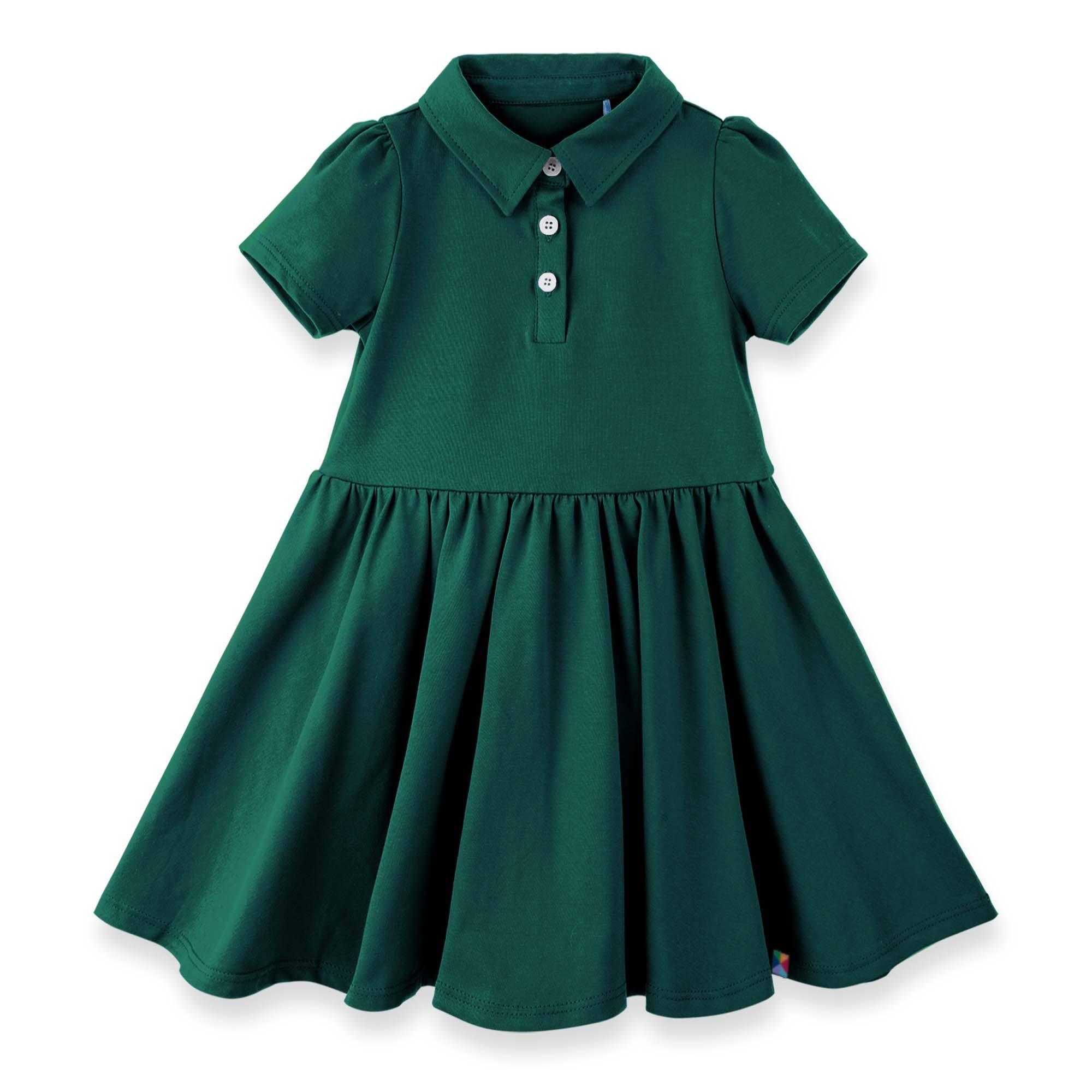 Bottle-green polo dress