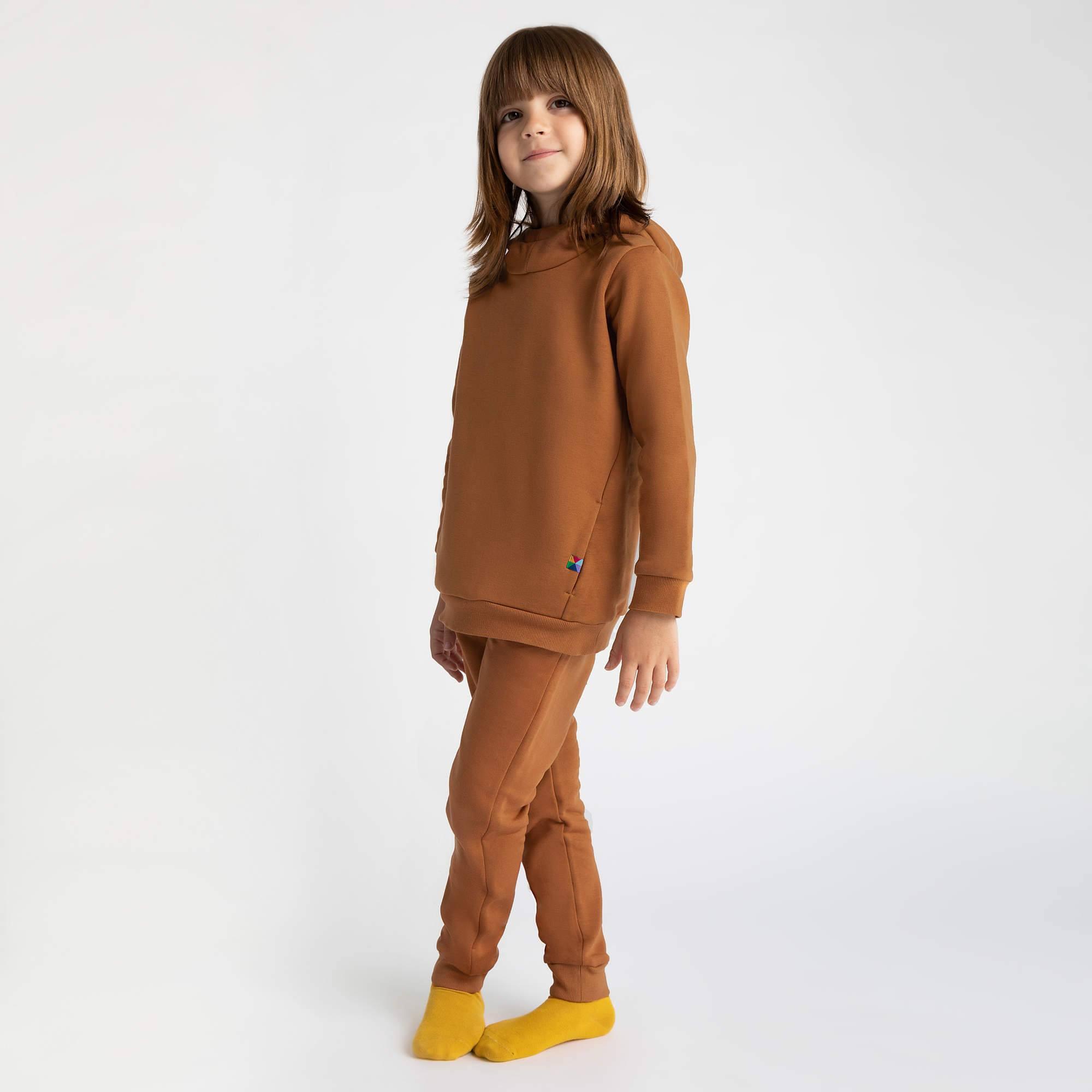 Caramel fleece-lined joggers kids