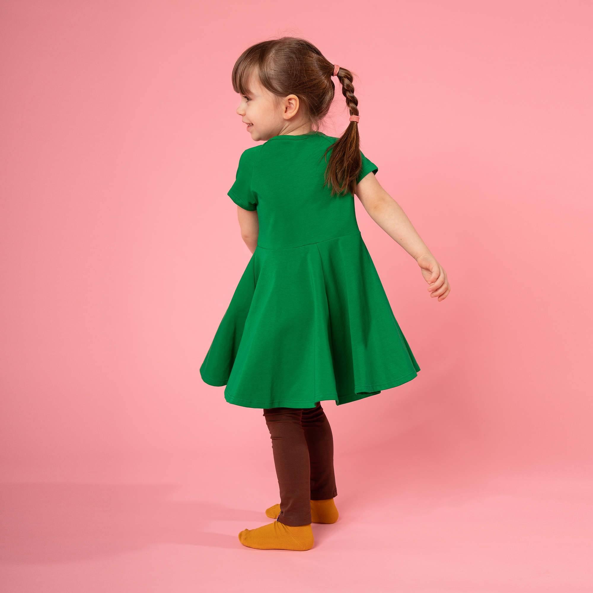 Green short sleeve dress