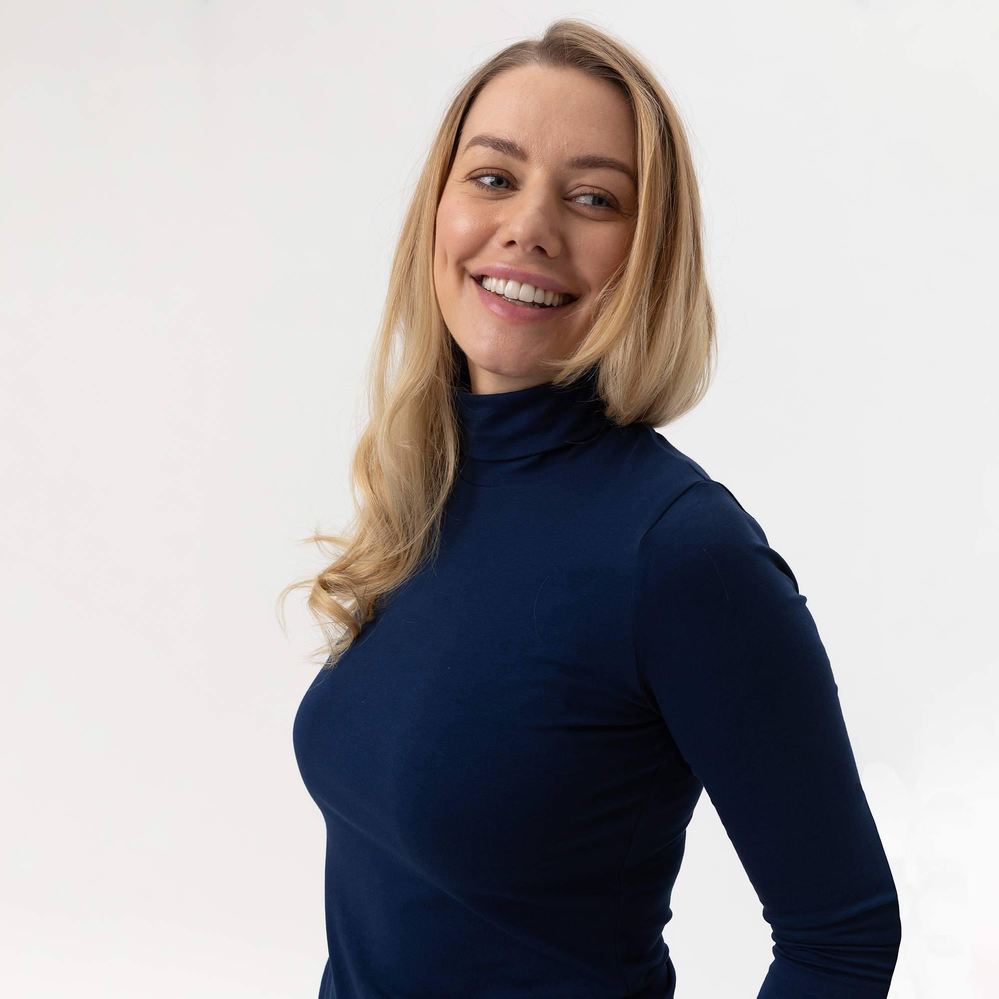 Navy blue turtleneck Women