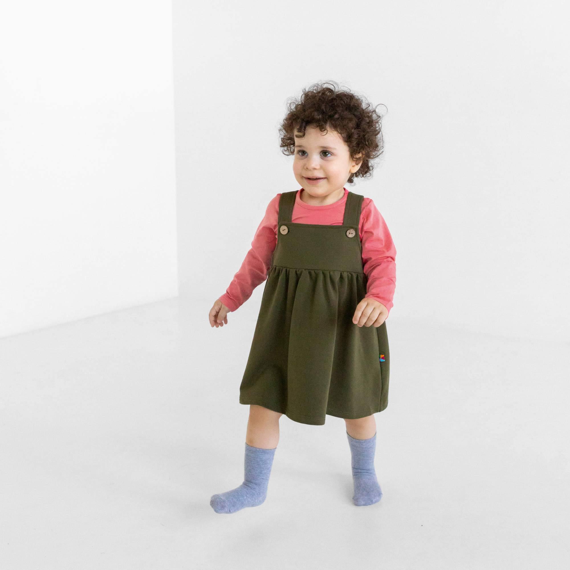 Khaki dungaree dress