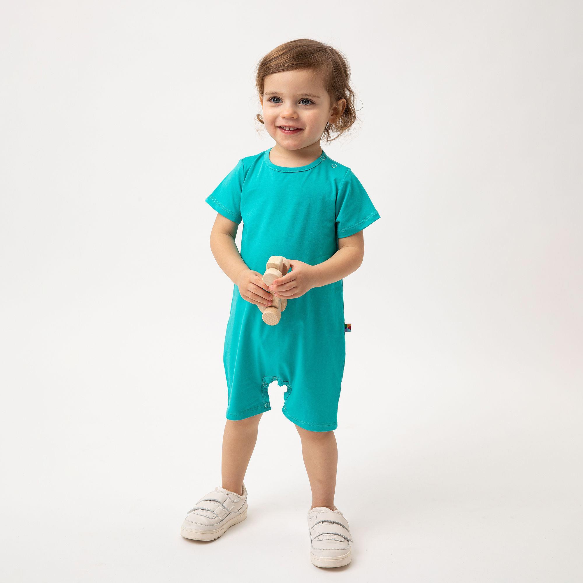 Turquoise short sleeve romper