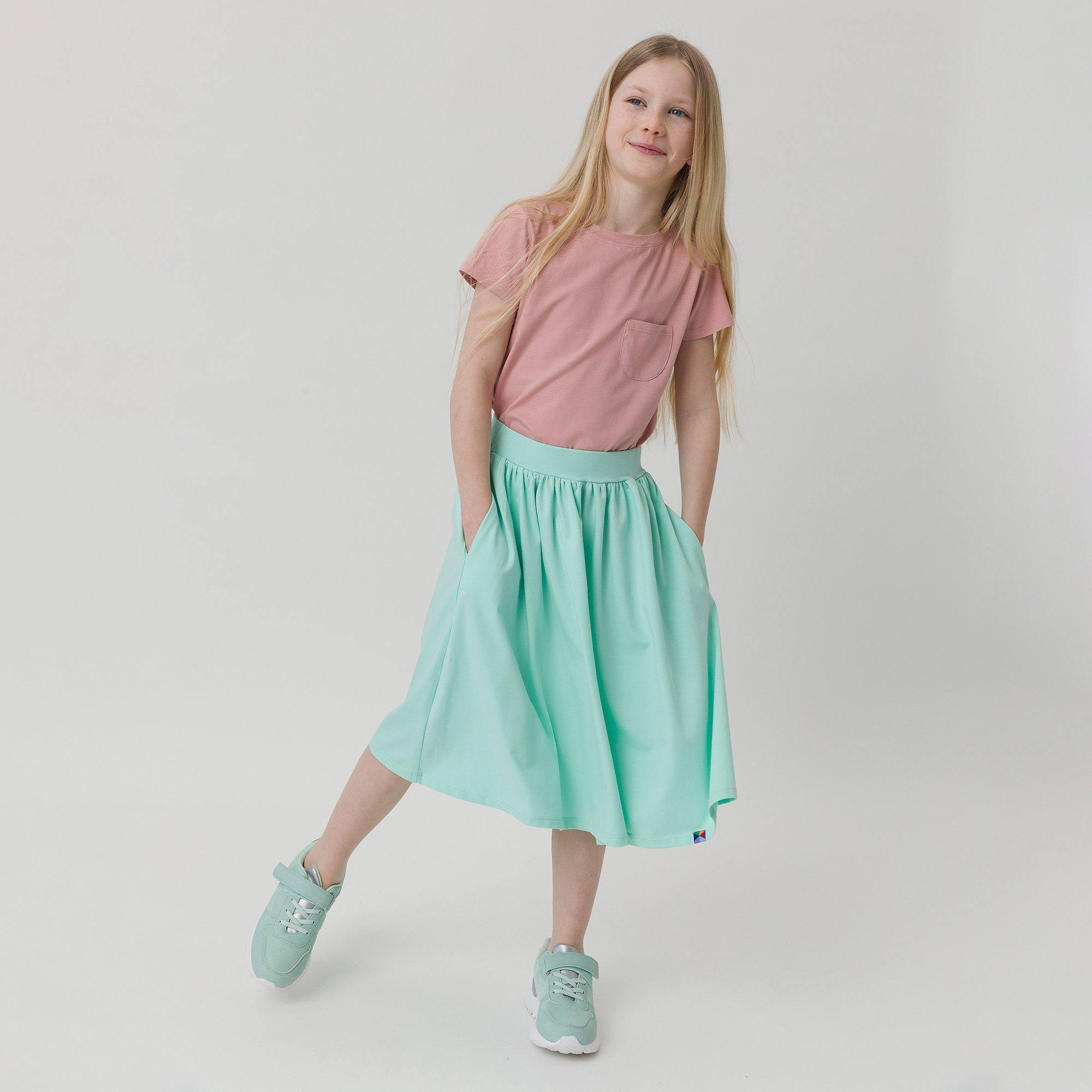 Mint midi skirt with pockets