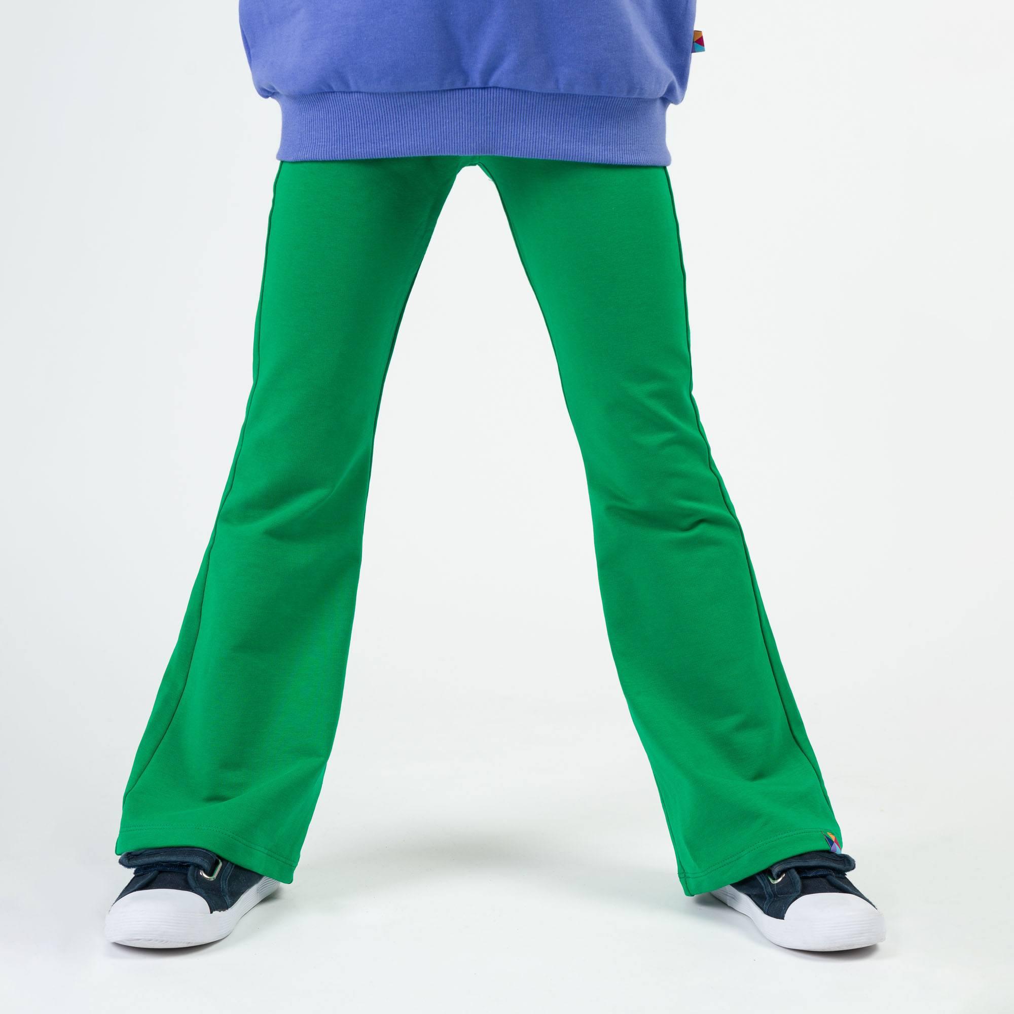 Green flared pants