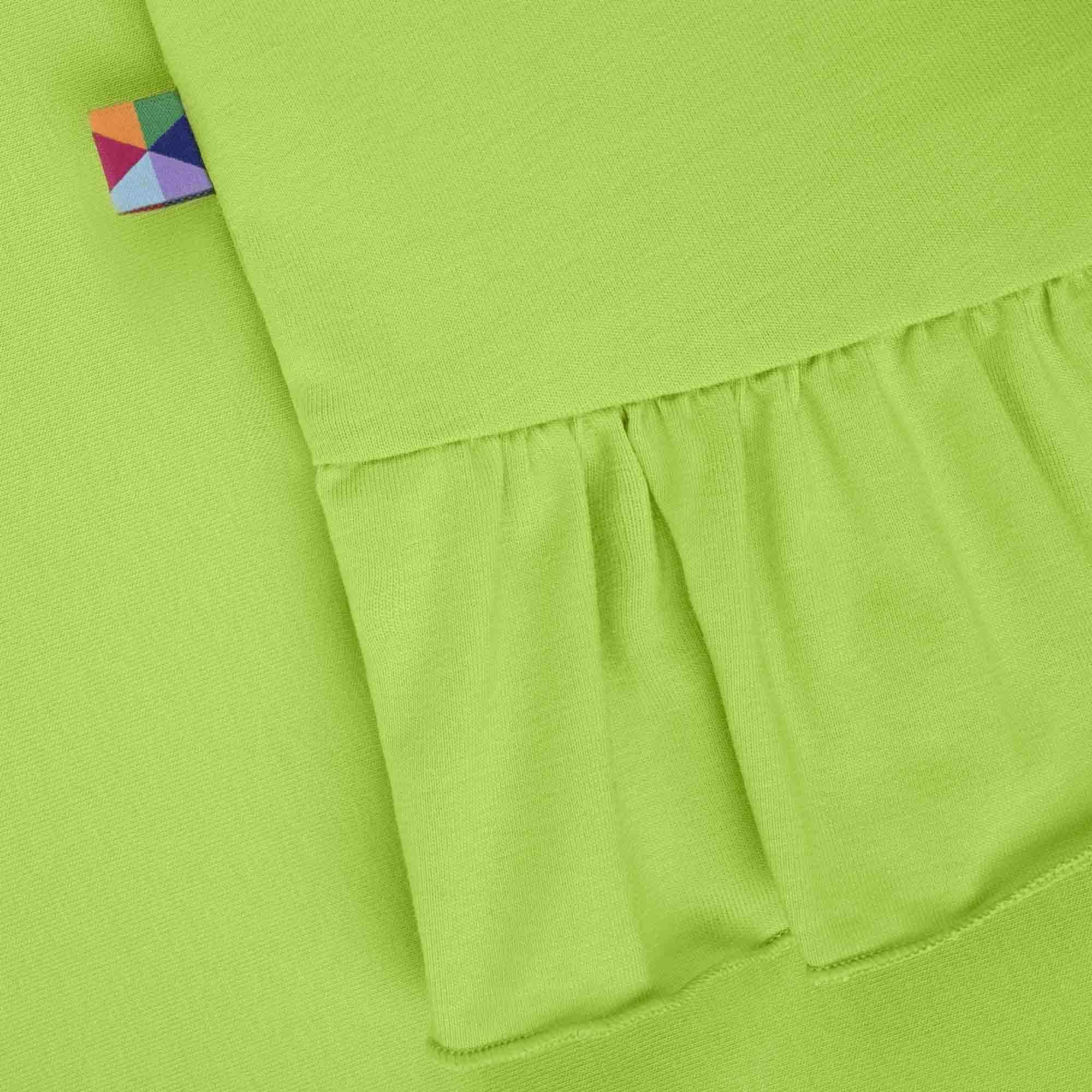 Lime green ruffle short sleeve blouse