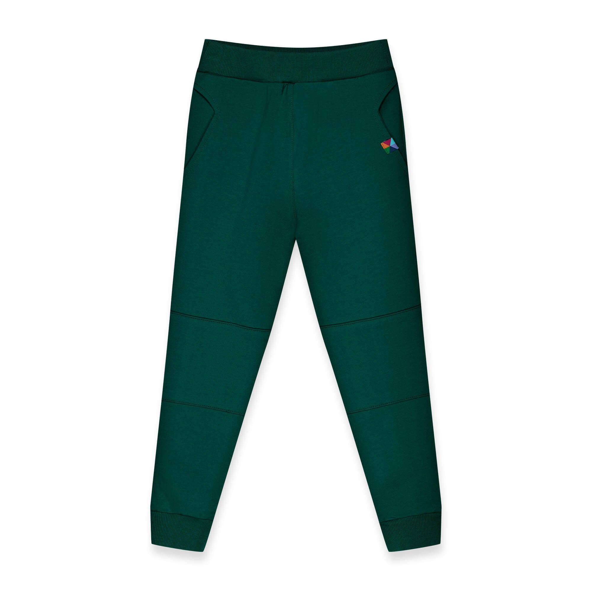 Bottle-green reinforced pants