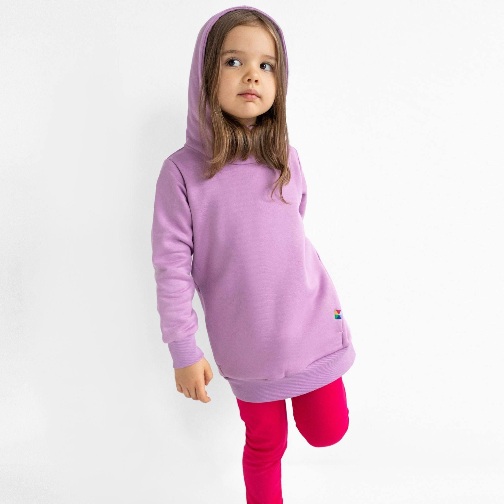 Light purple fleece-lined pullover hoodie