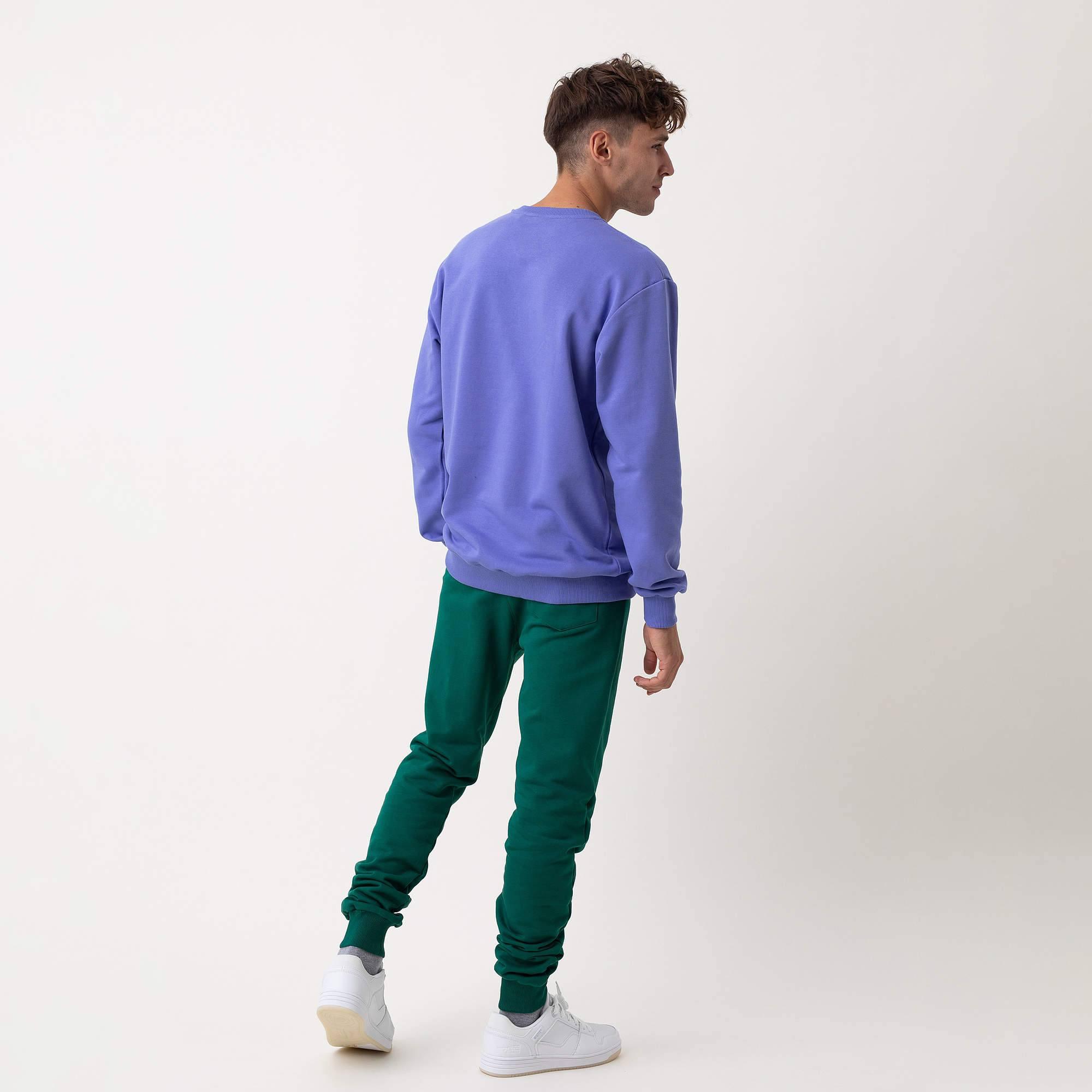 Bottle-green ribbed sweatpants Men