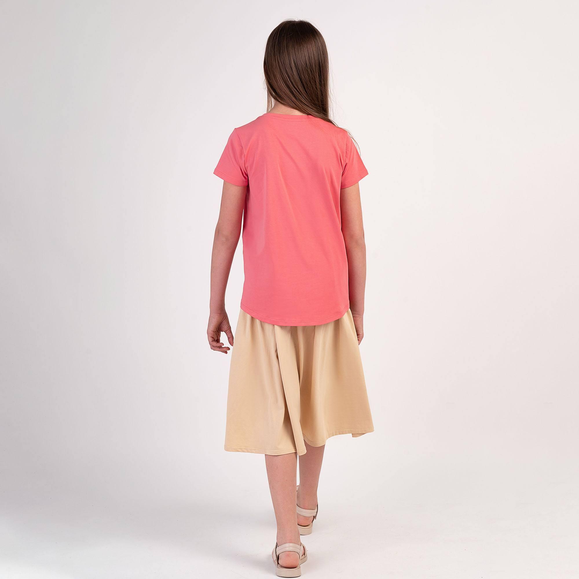 Coral T-shirt with a pocket Junior