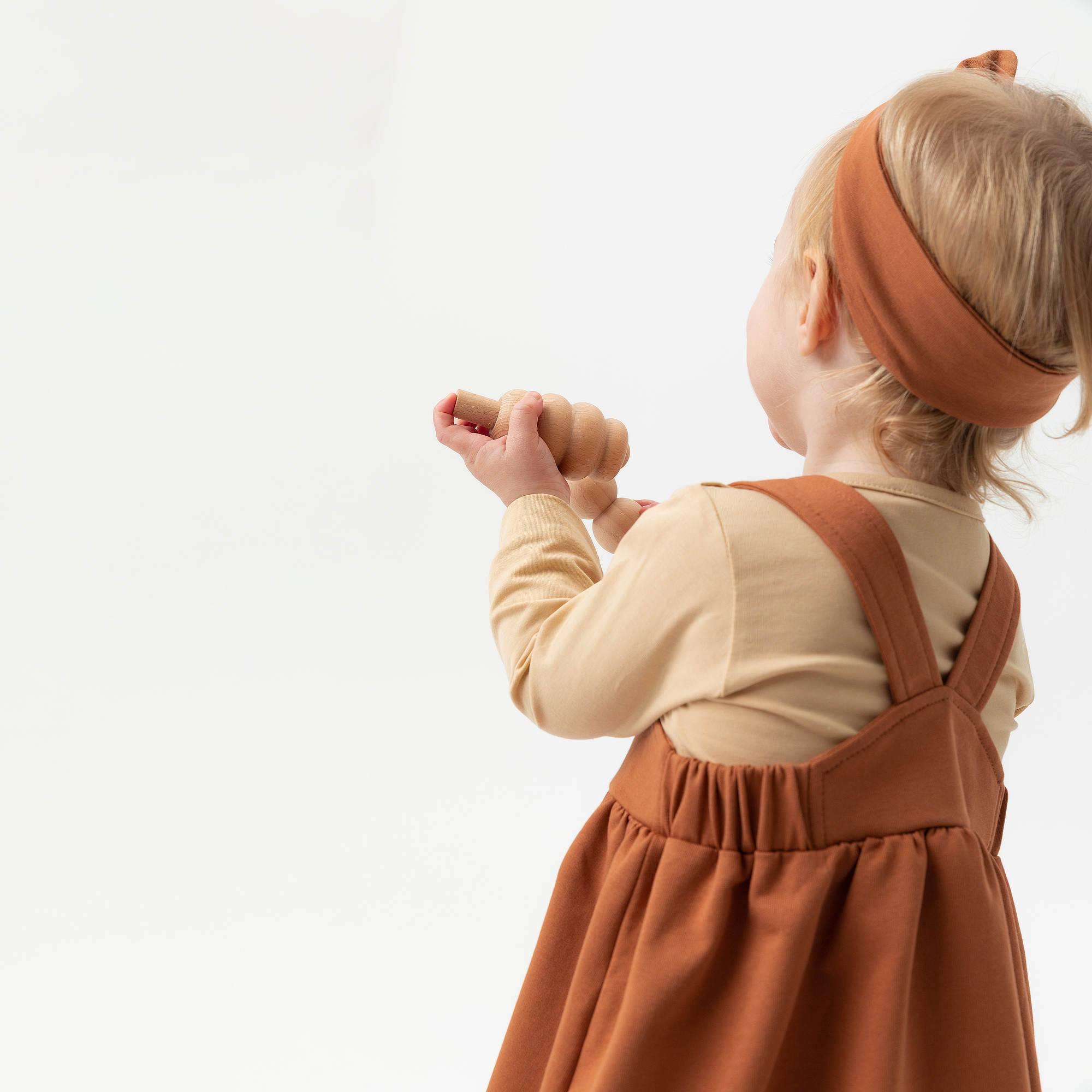 Caramel dungaree dress