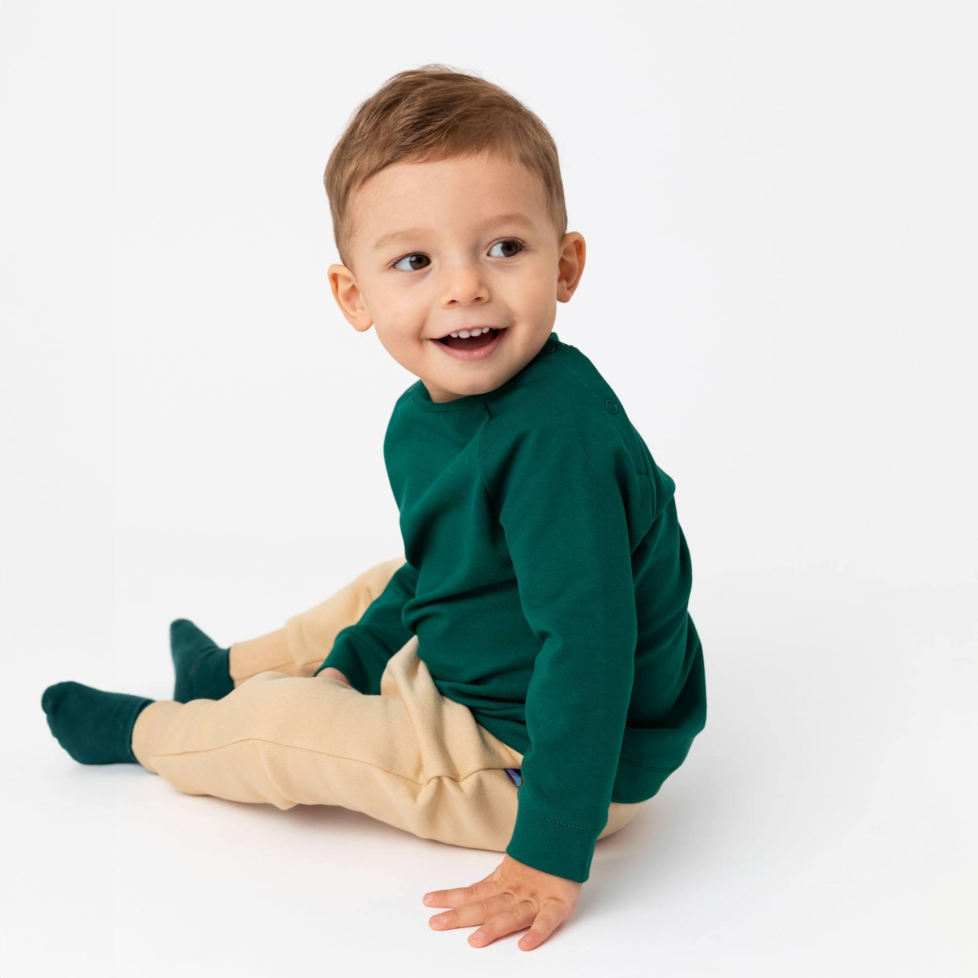 Beige fleece-lined joggers Baby