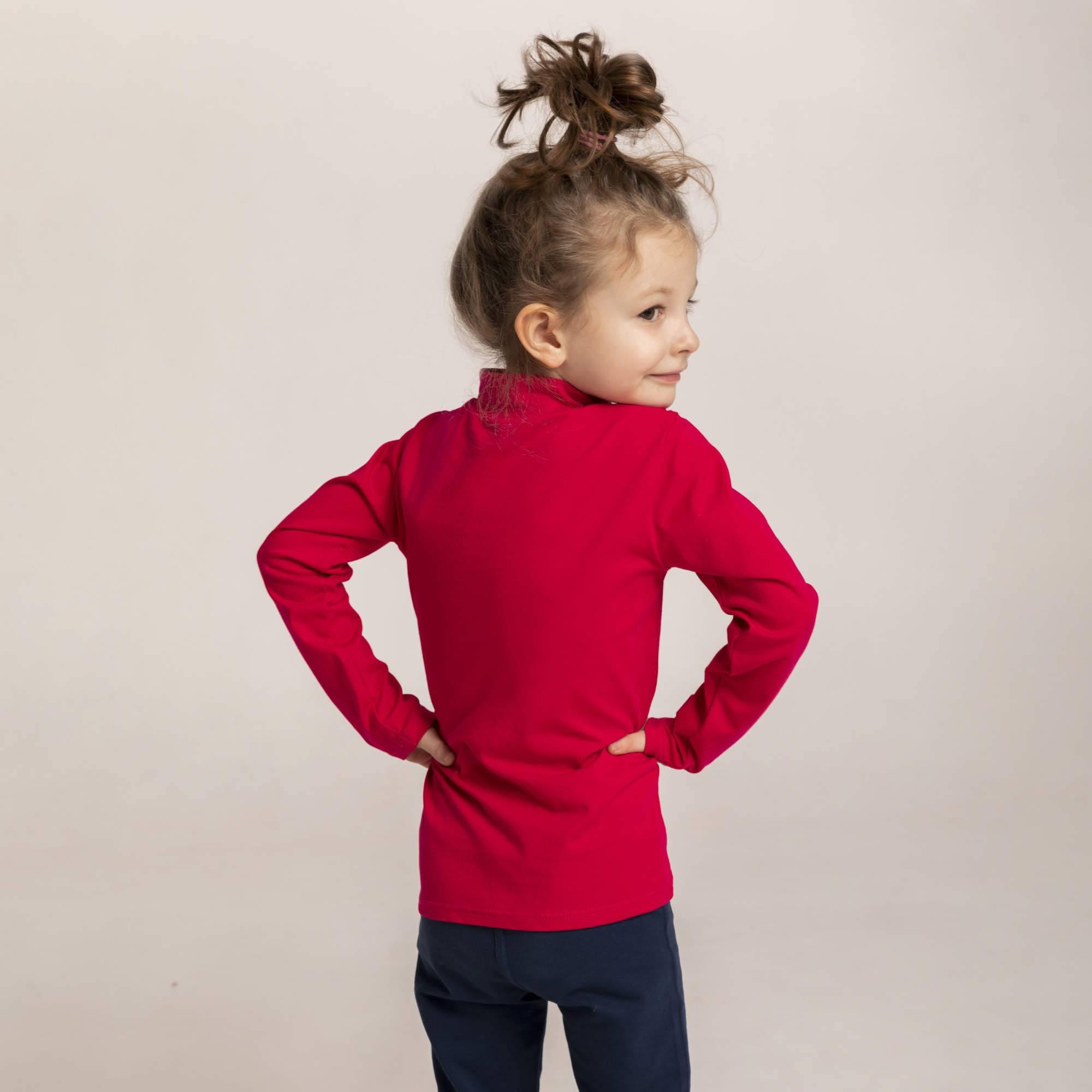 Red turtleneck long sleeve shirt